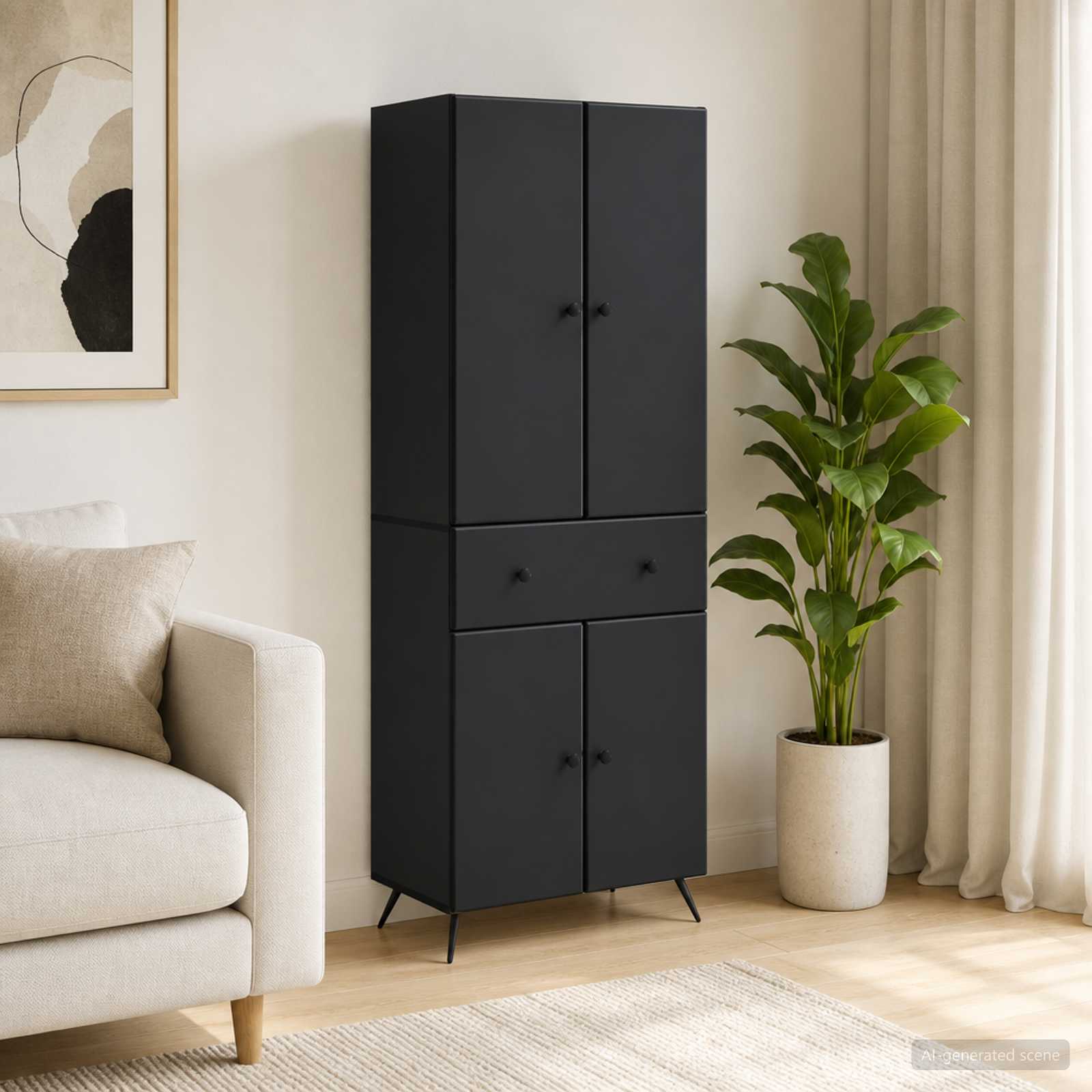 vidaXL 2 pcs Zwart