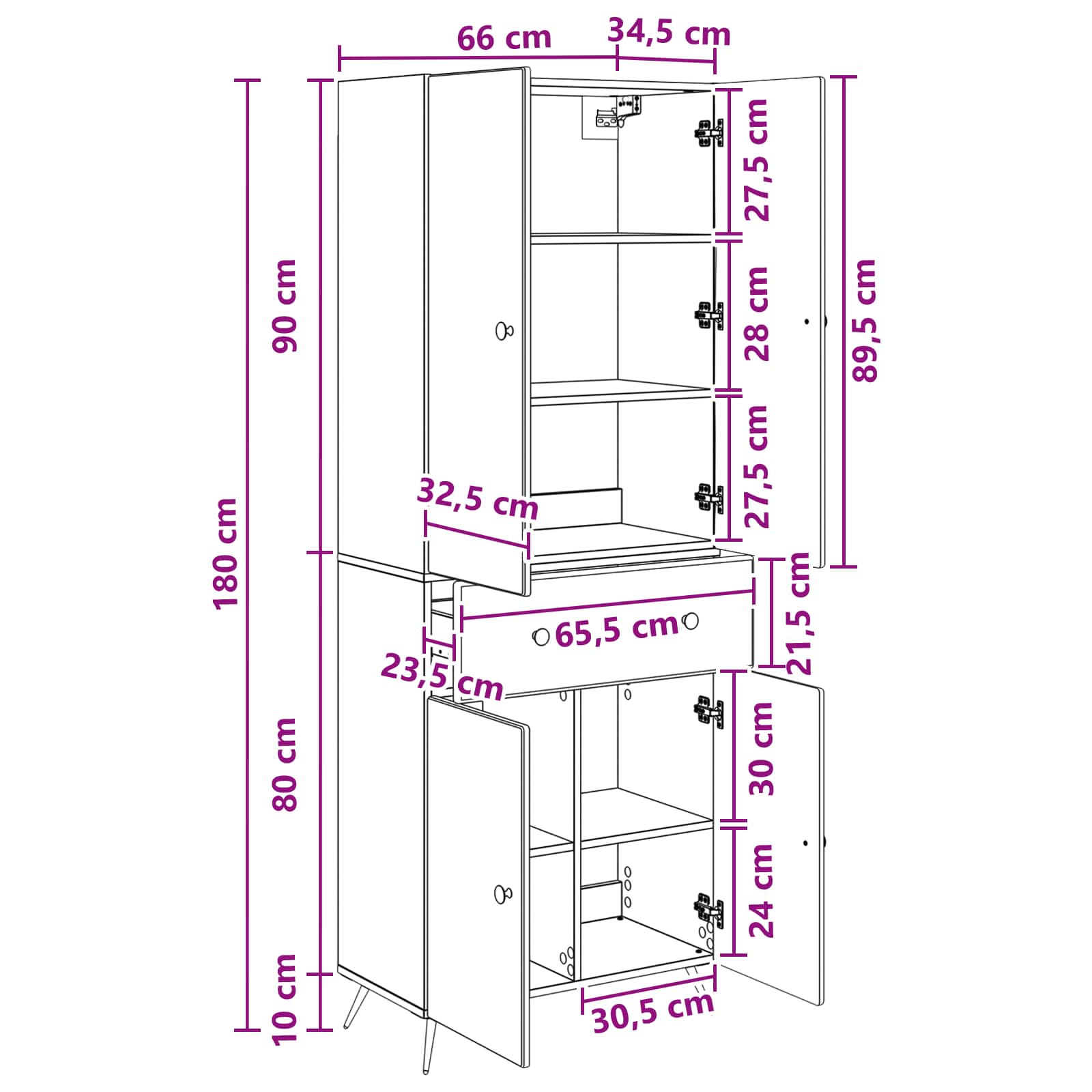 vidaXL 2 pcs Zwart