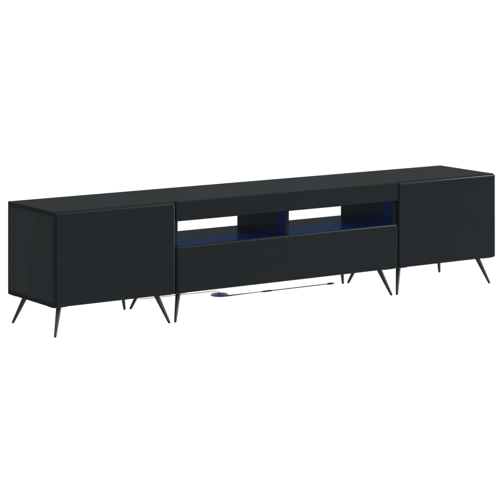 vidaXL 5-delige LED TV-kast Zwart Bewerkt hout