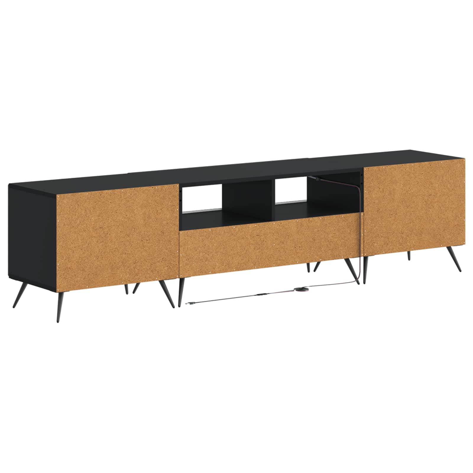 vidaXL 5-delige LED TV-kast Zwart Bewerkt hout