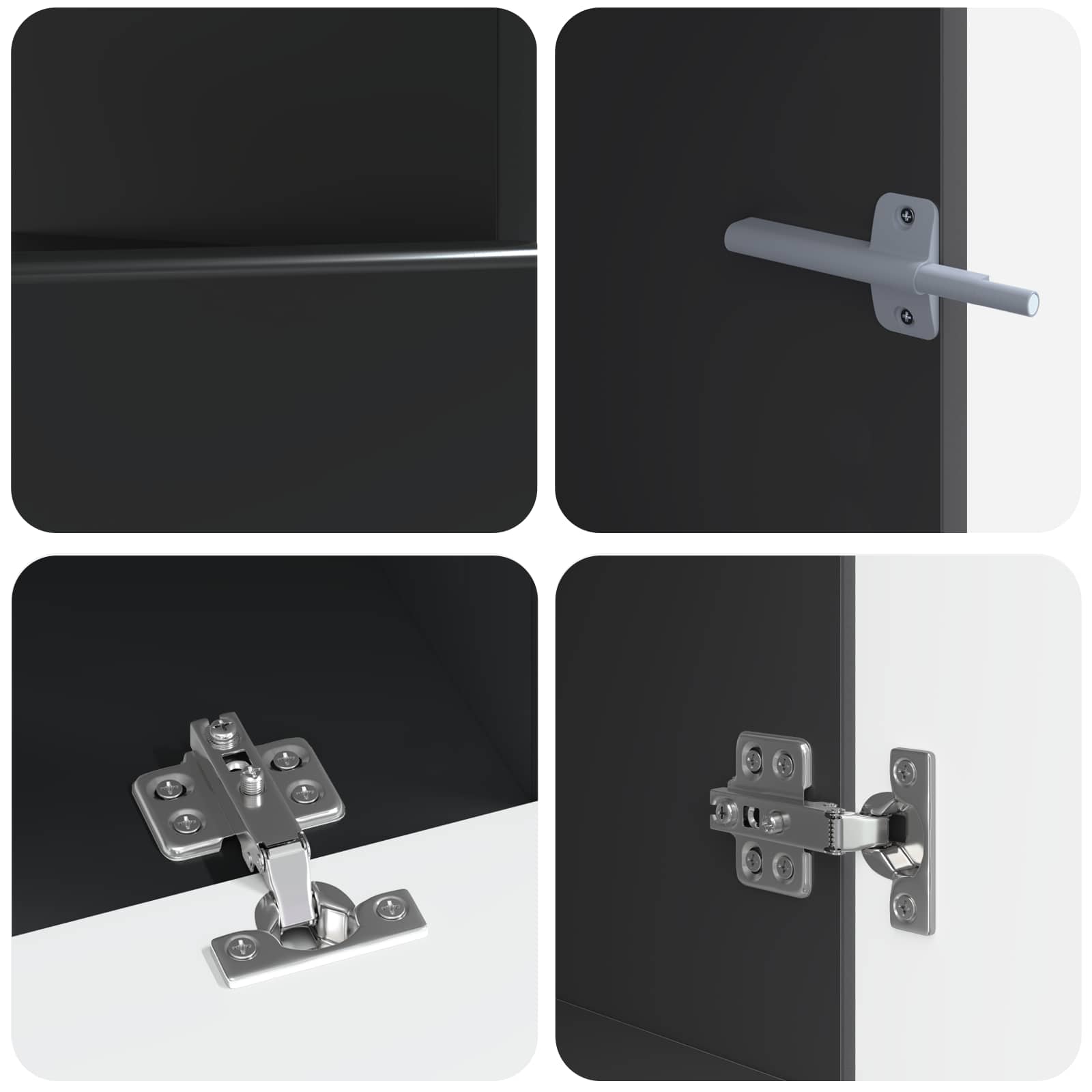 vidaXL 5-delige LED TV-kast Zwart Bewerkt hout