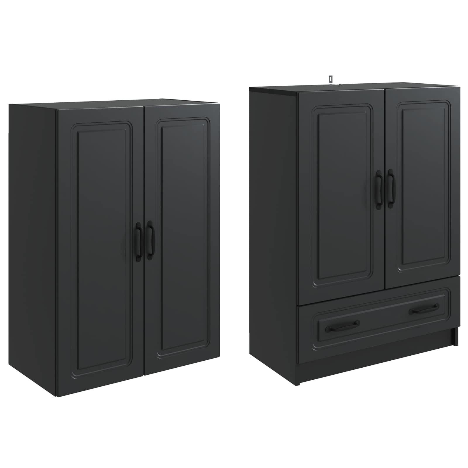 vidaXL Kastenset 2 pcs Zwart Bewerkt hout