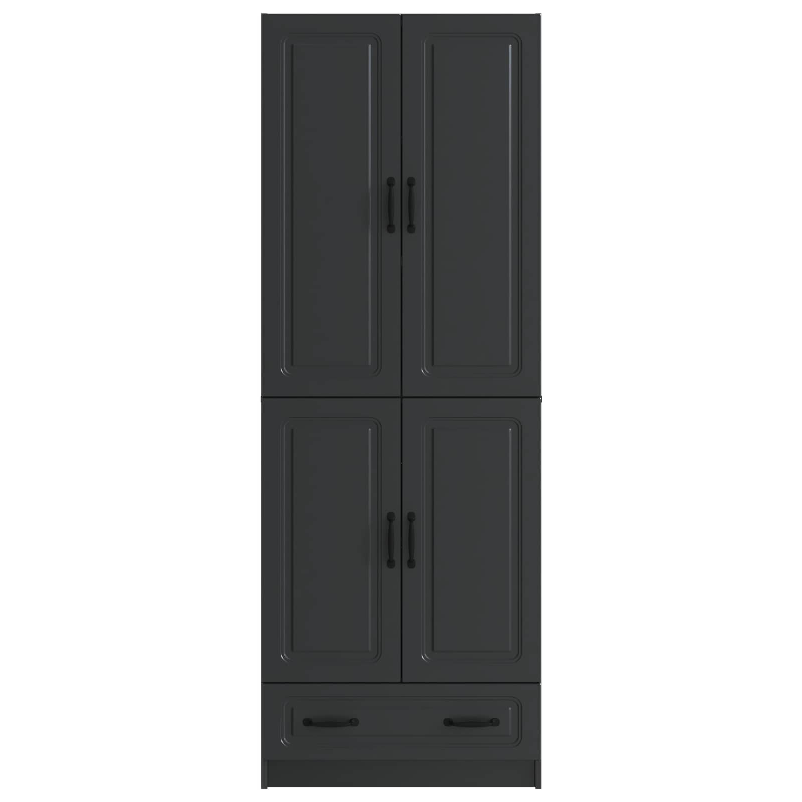 vidaXL Kastenset 2 pcs Zwart Bewerkt hout