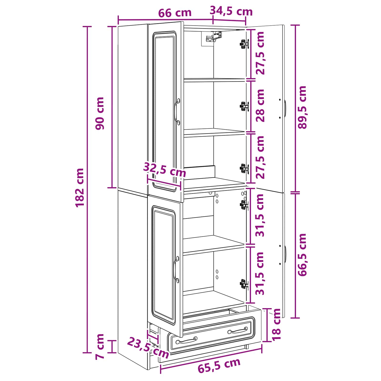 vidaXL Kastenset 2 pcs Zwart Bewerkt hout