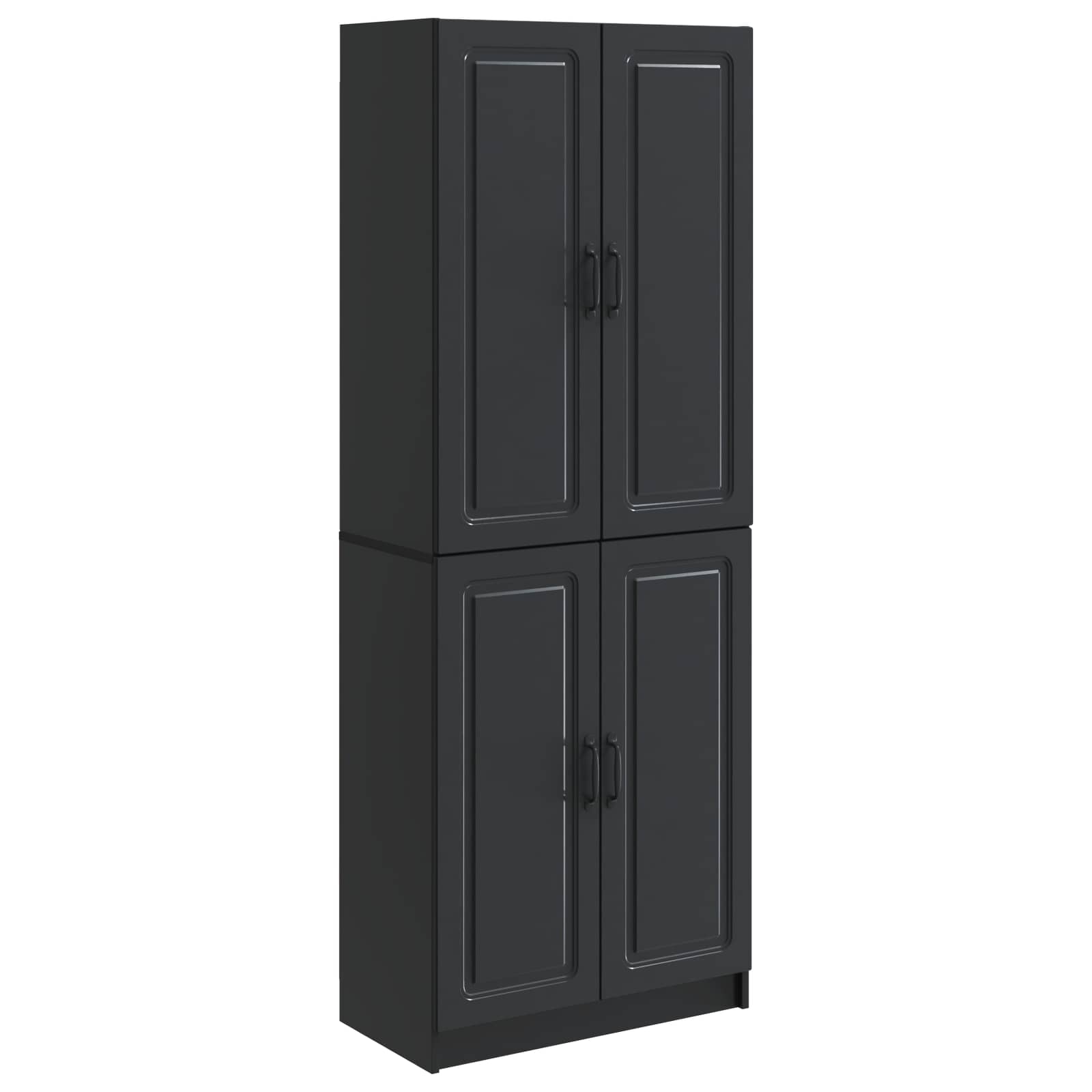 vidaXL Kastenset 2 pcs Zwart Bewerkt hout
