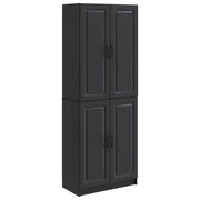 vidaXL Kastenset 2 pcs Zwart Bewerkt hout