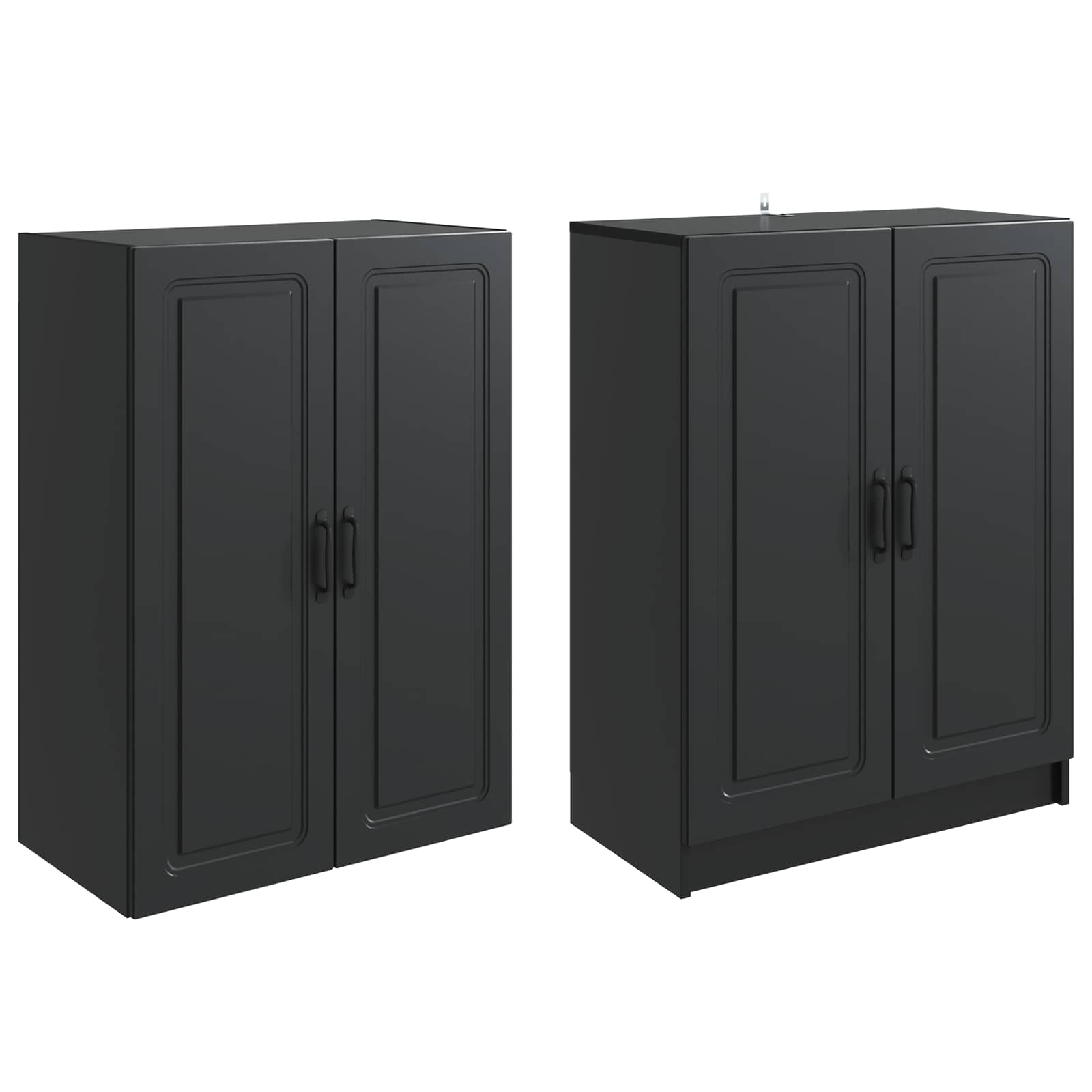 vidaXL Kastenset 2 pcs Zwart Bewerkt hout