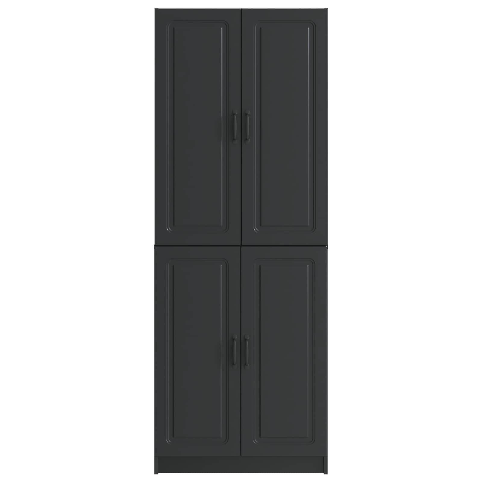 vidaXL Kastenset 2 pcs Zwart Bewerkt hout