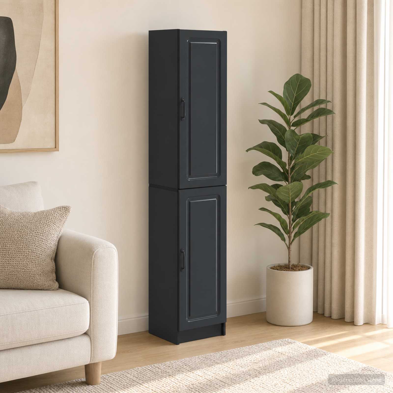vidaXL Kastenset 2 pcs Zwart Bewerkt hout
