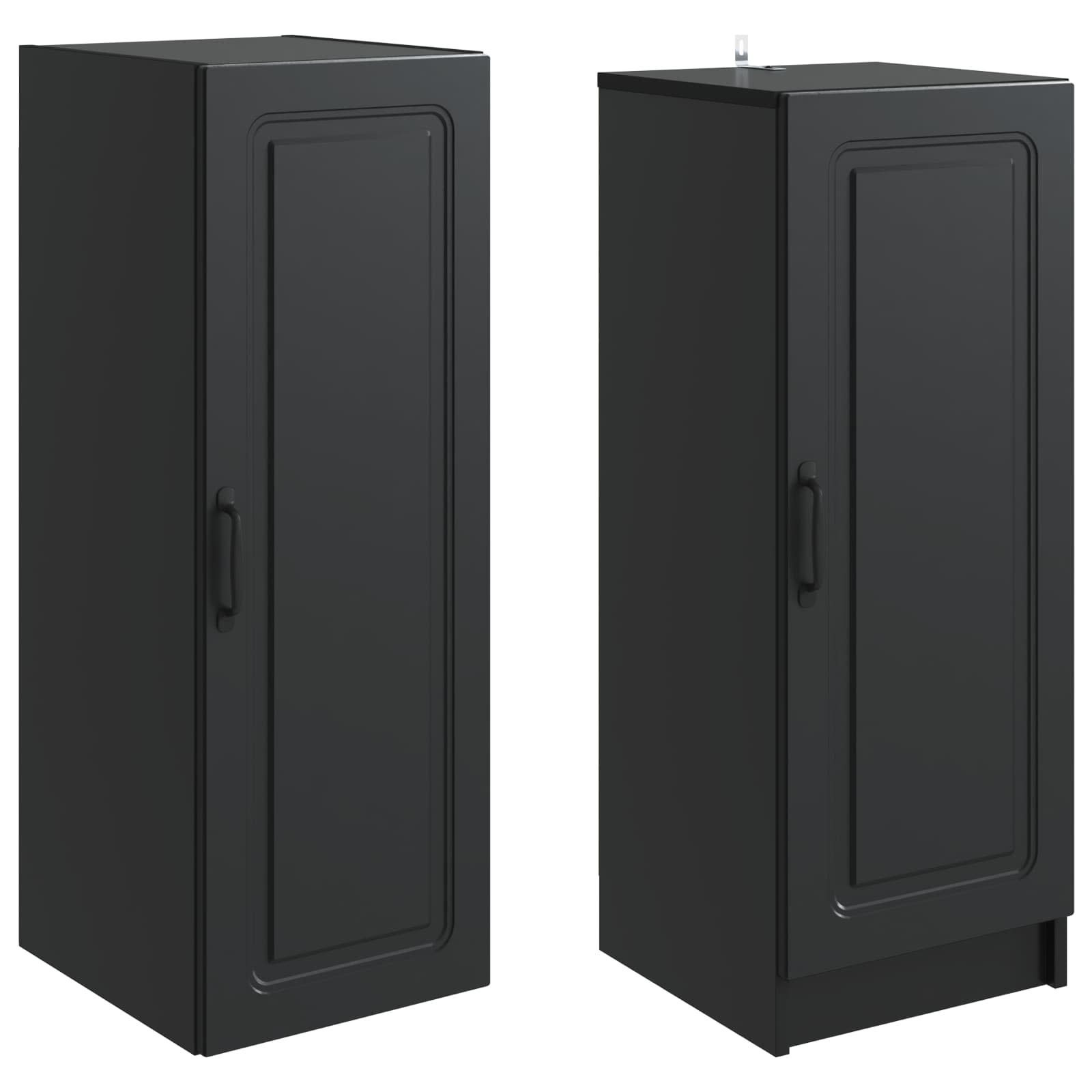 vidaXL Kastenset 2 pcs Zwart Bewerkt hout