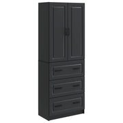vidaXL Kastenset 2 pcs Zwart 66 x 34,5 x 87 cm Bewerkt hout