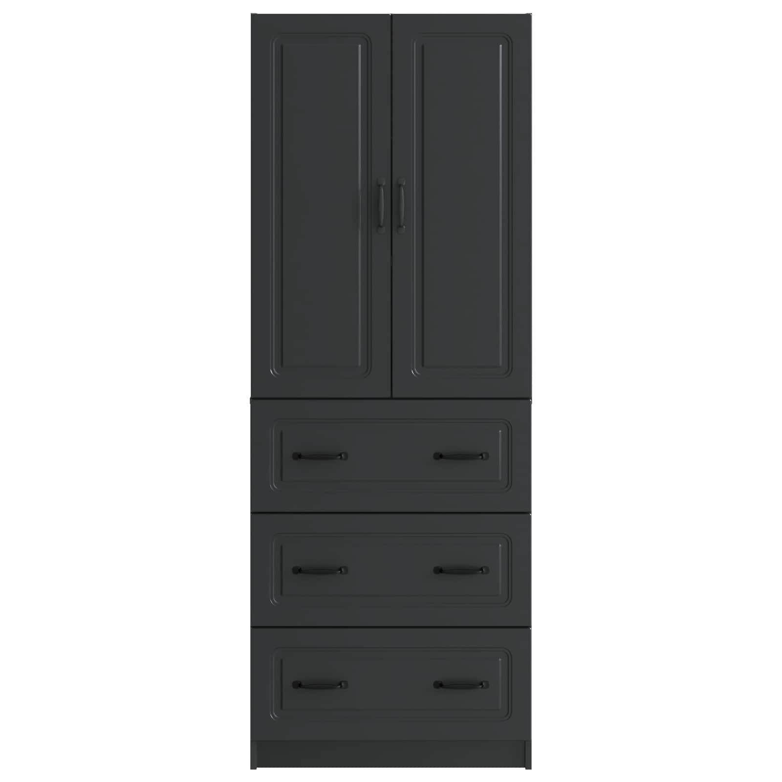 vidaXL Kastenset 2 pcs Zwart 66 x 34,5 x 87 cm Bewerkt hout