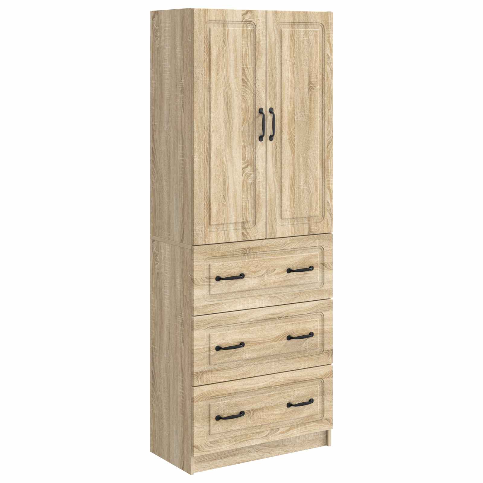 vidaXL Kastenset 2 pcs Zwart 66 x 34,5 x 87 cm Bewerkt hout
