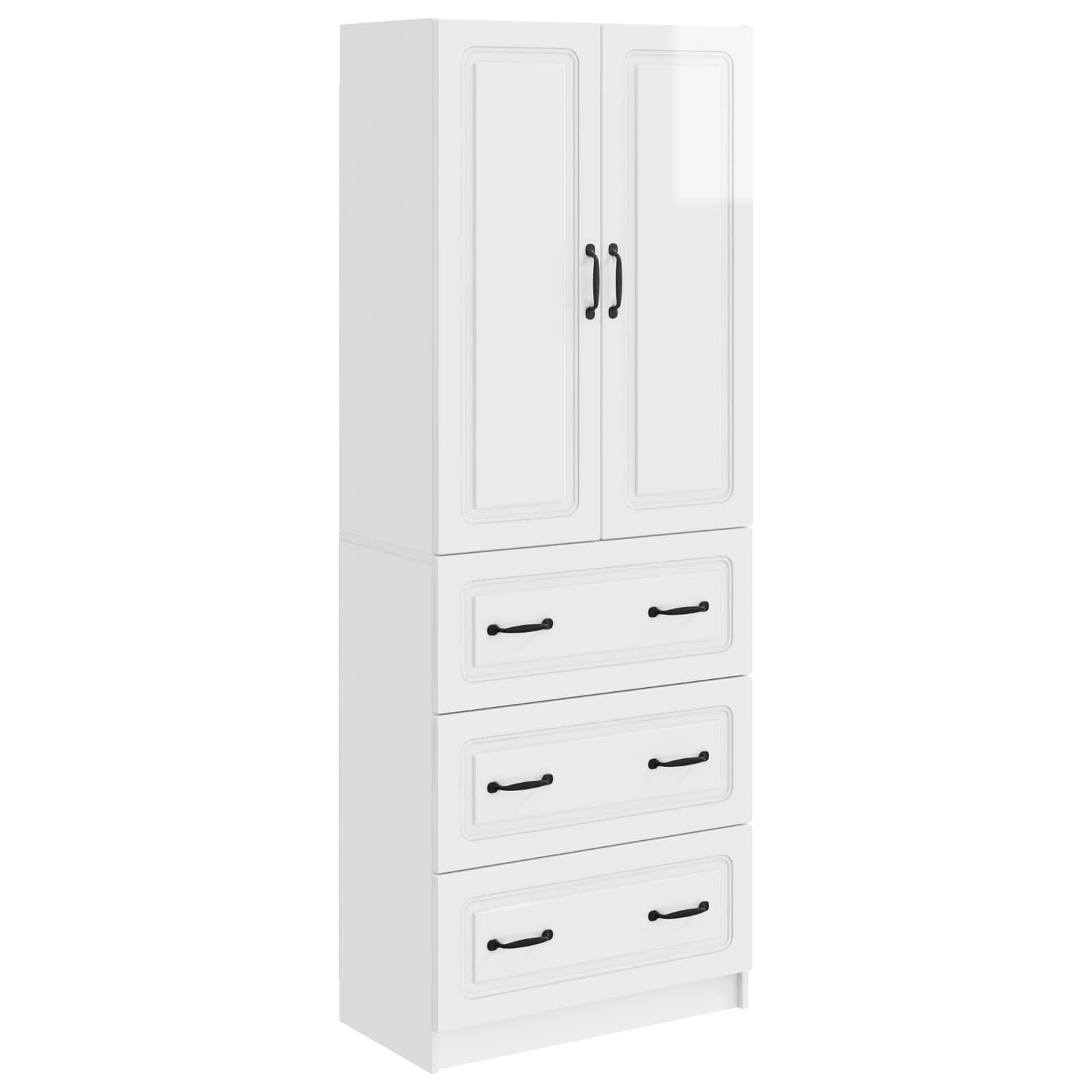 vidaXL Kastenset 2 pcs Zwart 66 x 34,5 x 87 cm Bewerkt hout