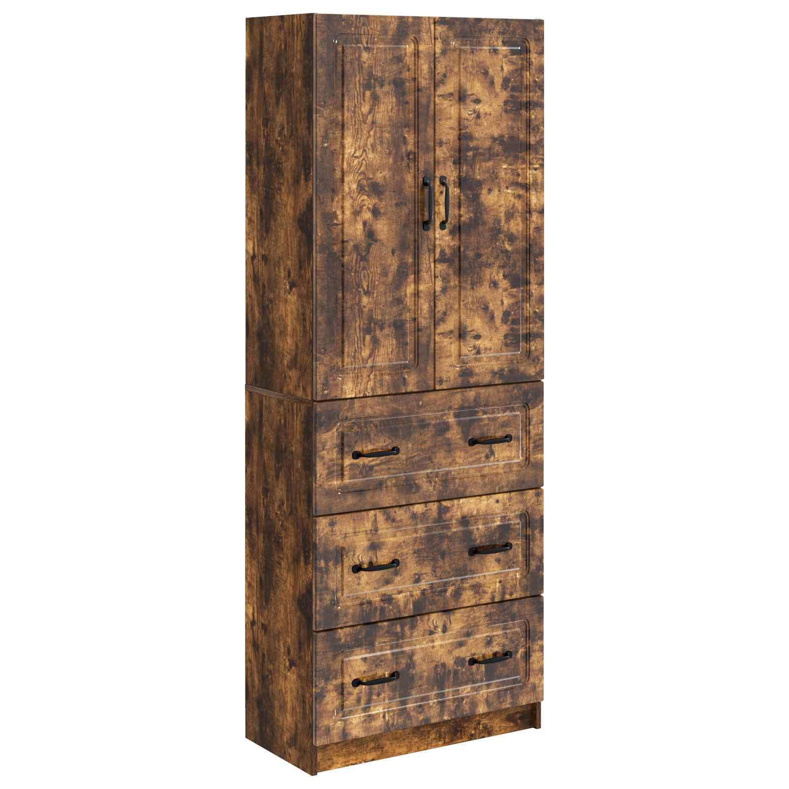 vidaXL Kastenset 2 pcs Zwart 66 x 34,5 x 87 cm Bewerkt hout