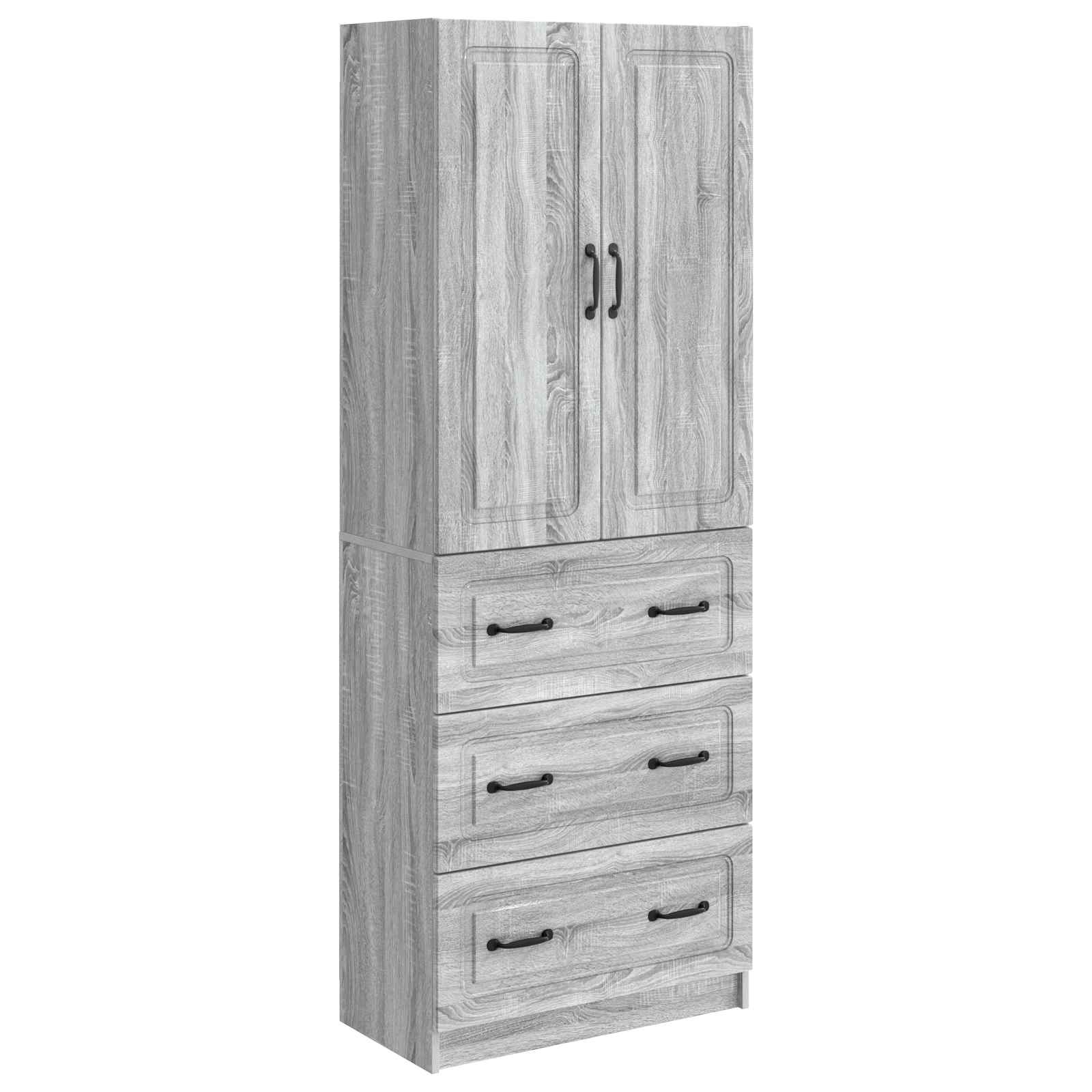 vidaXL Kastenset 2 pcs Zwart 66 x 34,5 x 87 cm Bewerkt hout