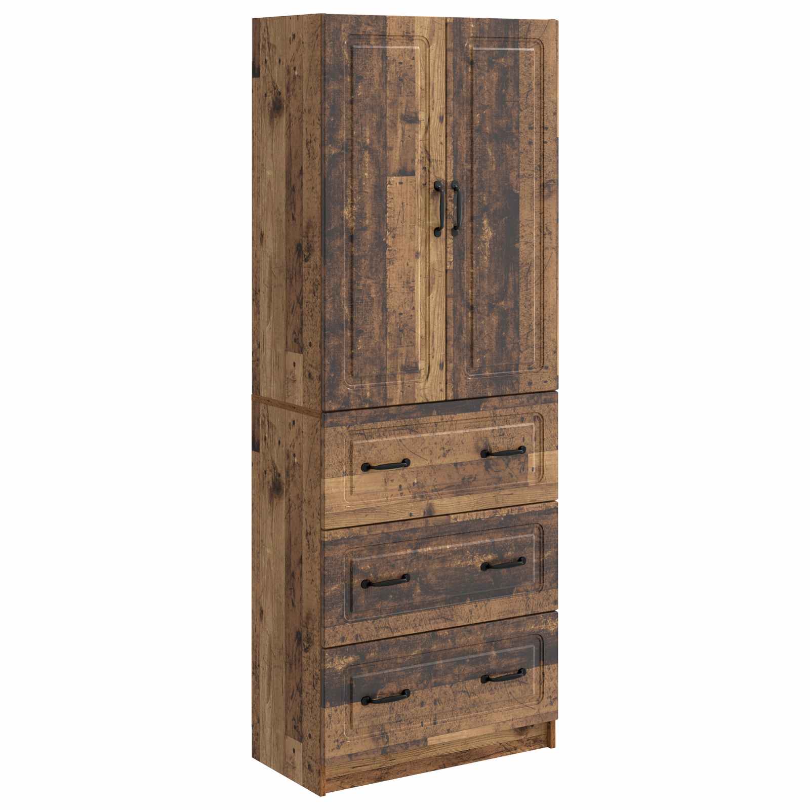 vidaXL Kastenset 2 pcs Zwart 66 x 34,5 x 87 cm Bewerkt hout