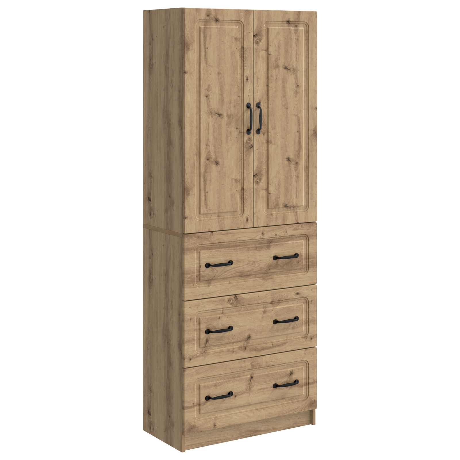 vidaXL Kastenset 2 pcs Zwart 66 x 34,5 x 87 cm Bewerkt hout