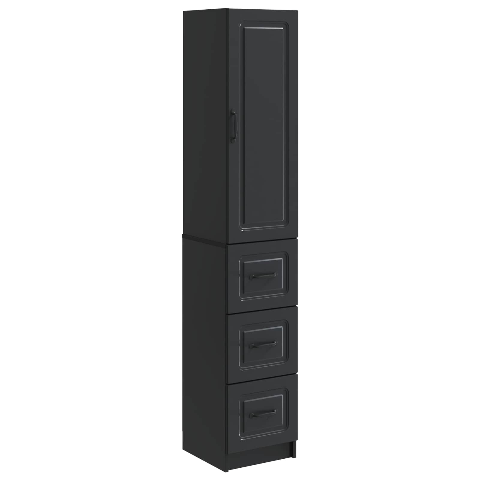 vidaXL Kastenset 2 pcs Zwart 33 x 34,5 x 87 cm Bewerkt hout