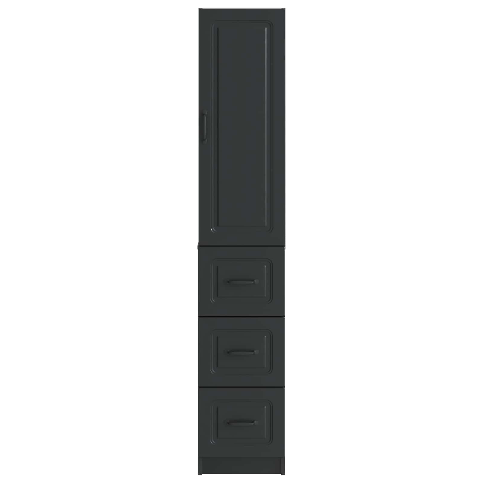 vidaXL Kastenset 2 pcs Zwart 33 x 34,5 x 87 cm Bewerkt hout