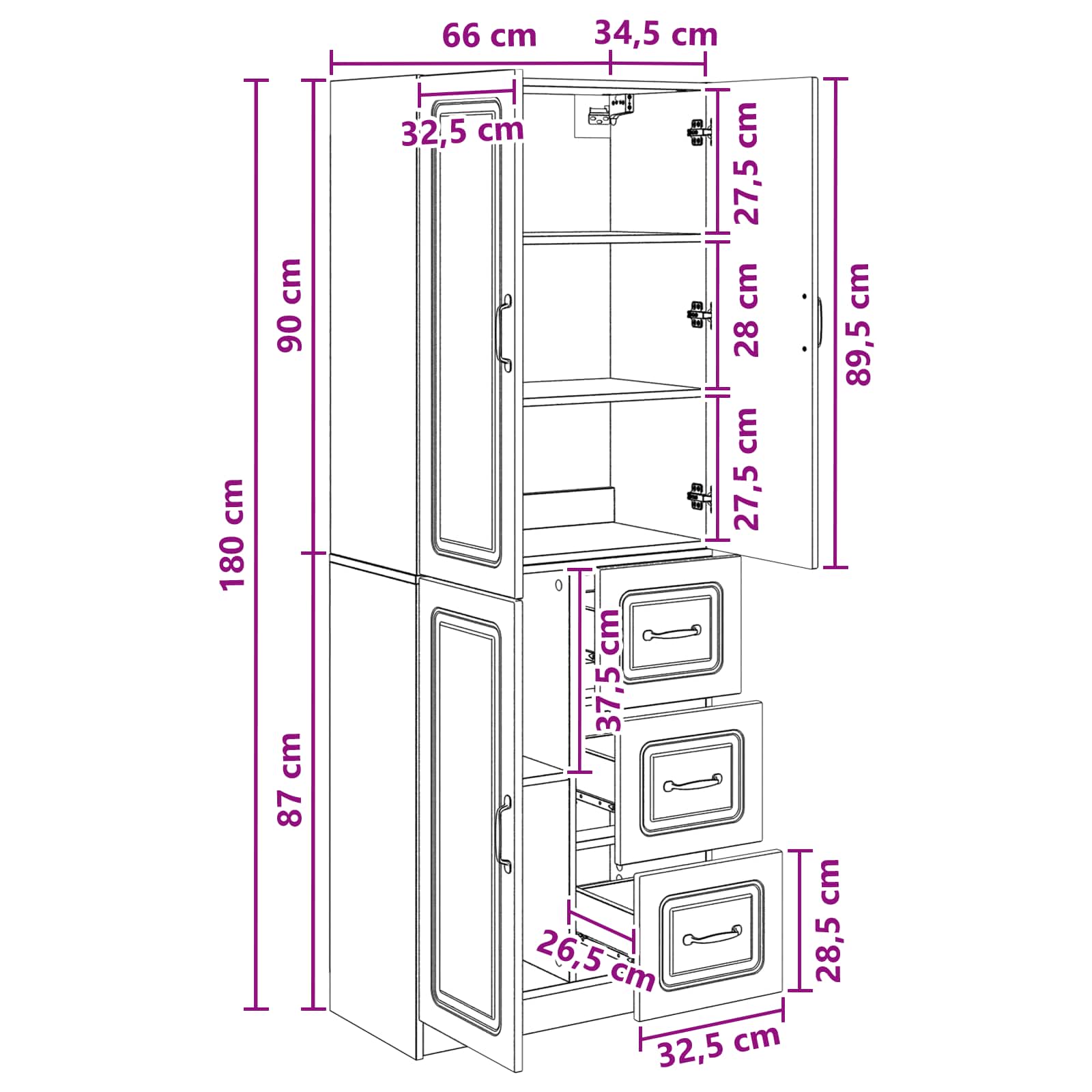 vidaXL Kastenset 2 pcs Sonoma Eiken Bewerkt hout