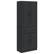 vidaXL Kastenset 2 pcs Zwart Bewerkt hout