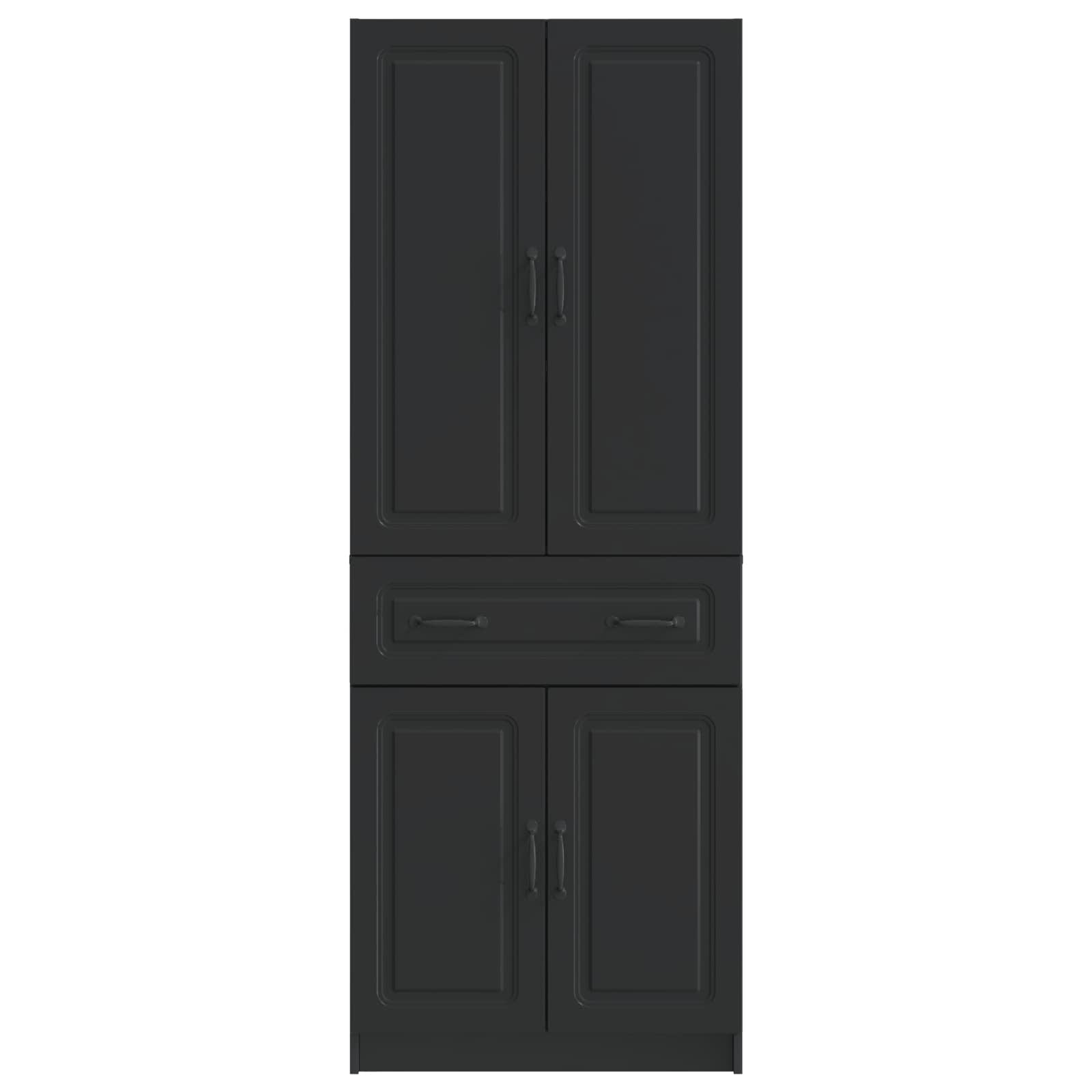 vidaXL Kastenset 2 pcs Zwart Bewerkt hout