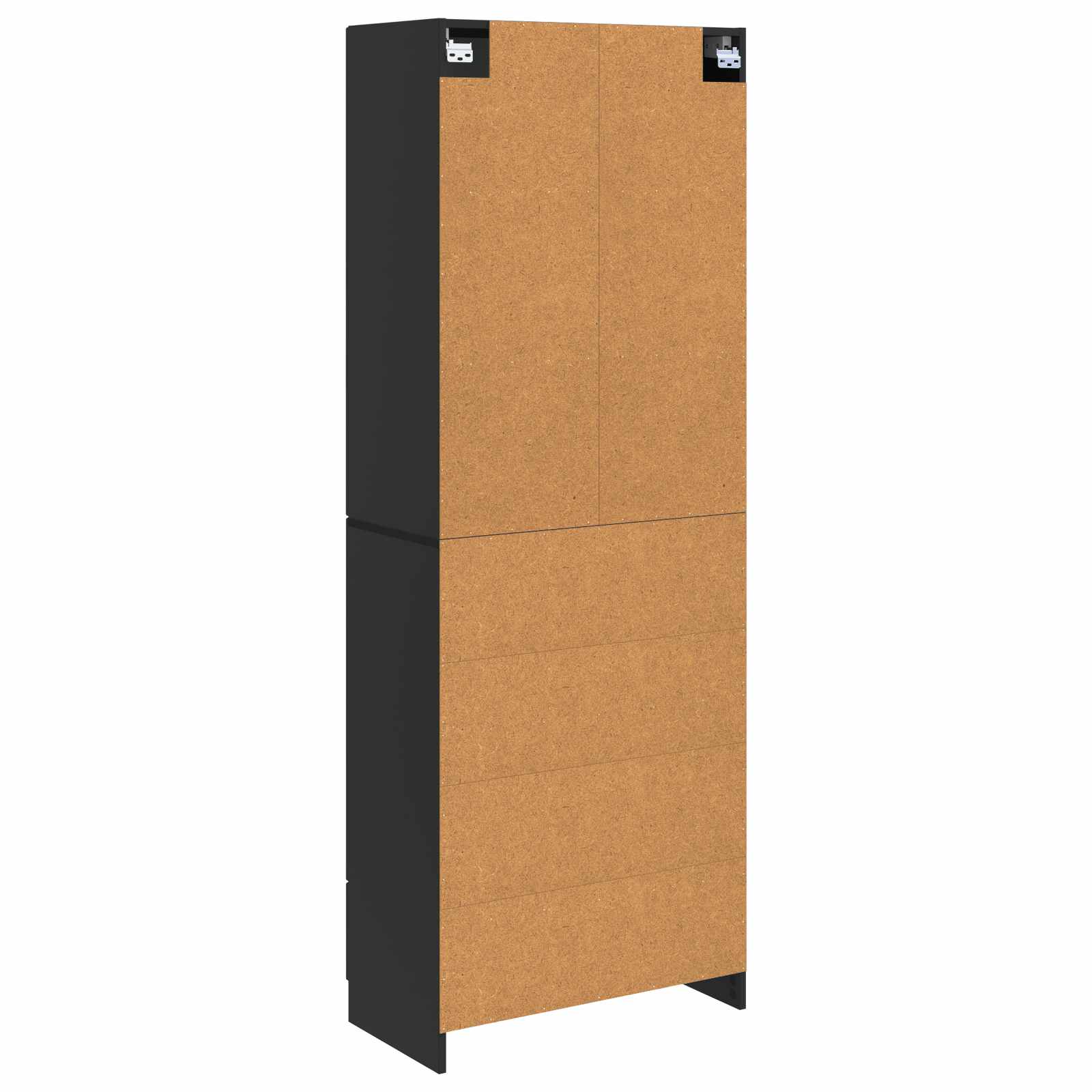 vidaXL Kastenset 2 pcs Zwart Bewerkt hout
