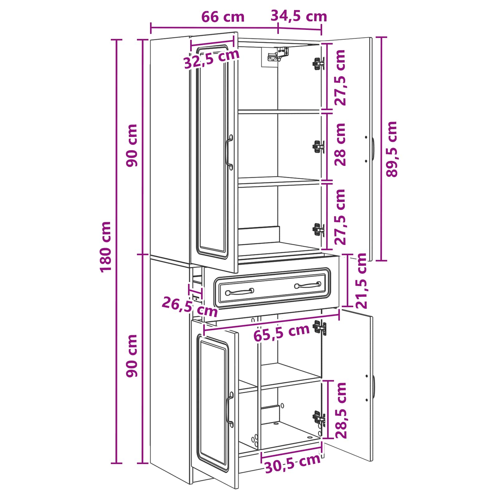 vidaXL Kastenset 2 pcs Zwart Bewerkt hout