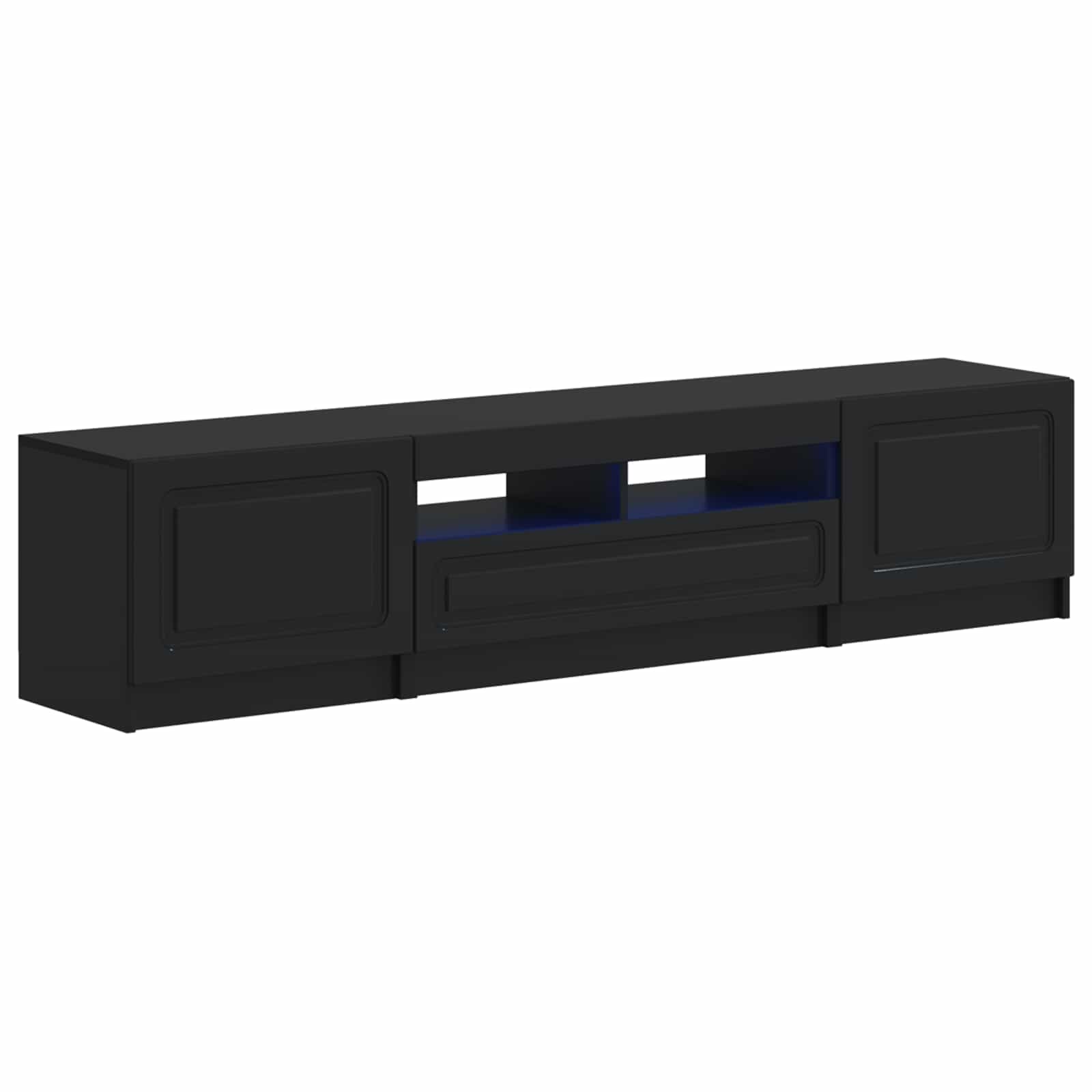 vidaXL 5-delige LED TV-kast Zwart Bewerkt hout