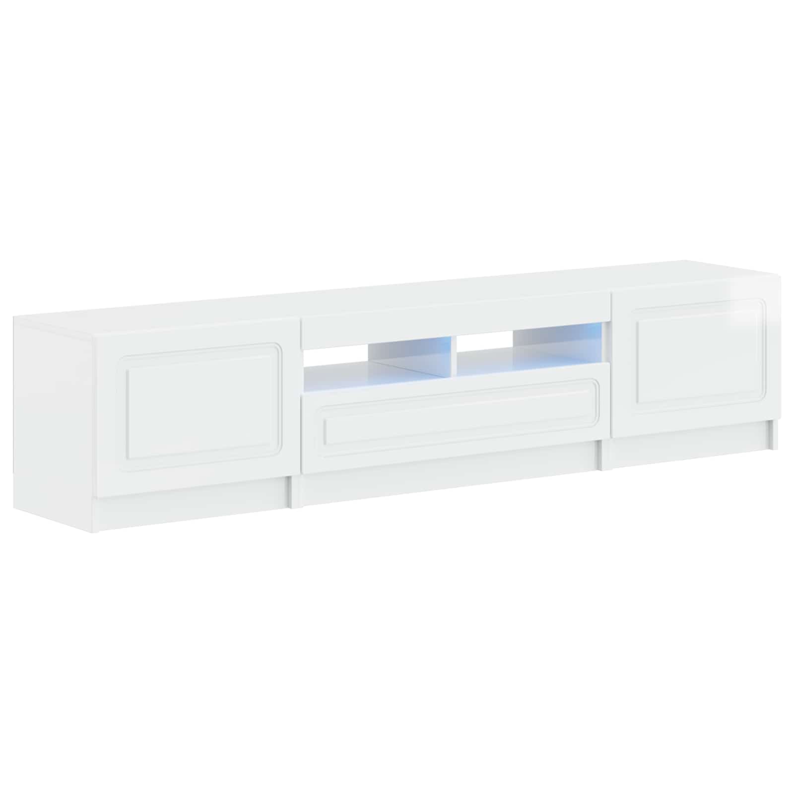vidaXL 5-delige LED TV-kast Zwart Bewerkt hout