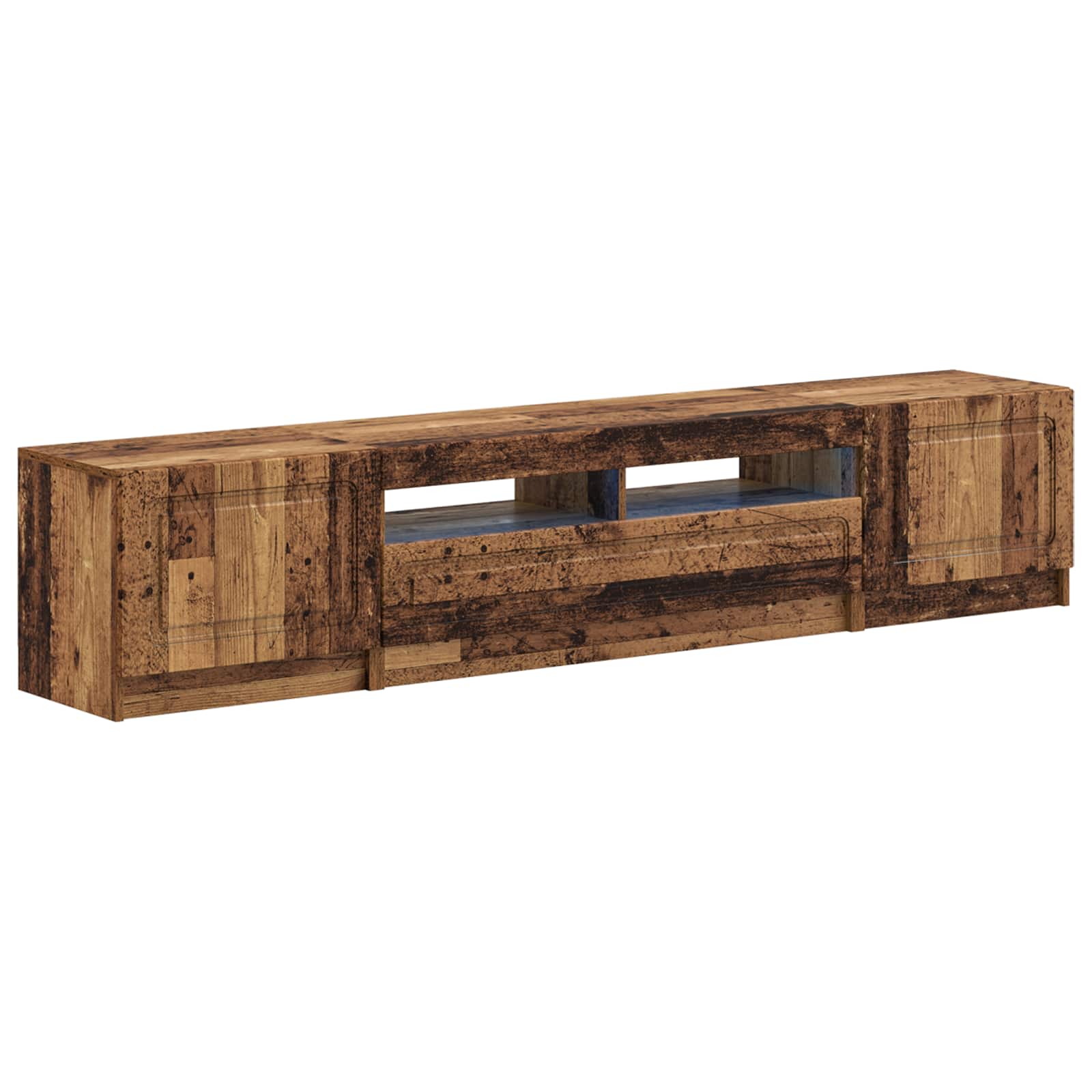 vidaXL 5-delige LED TV-kast Zwart Bewerkt hout