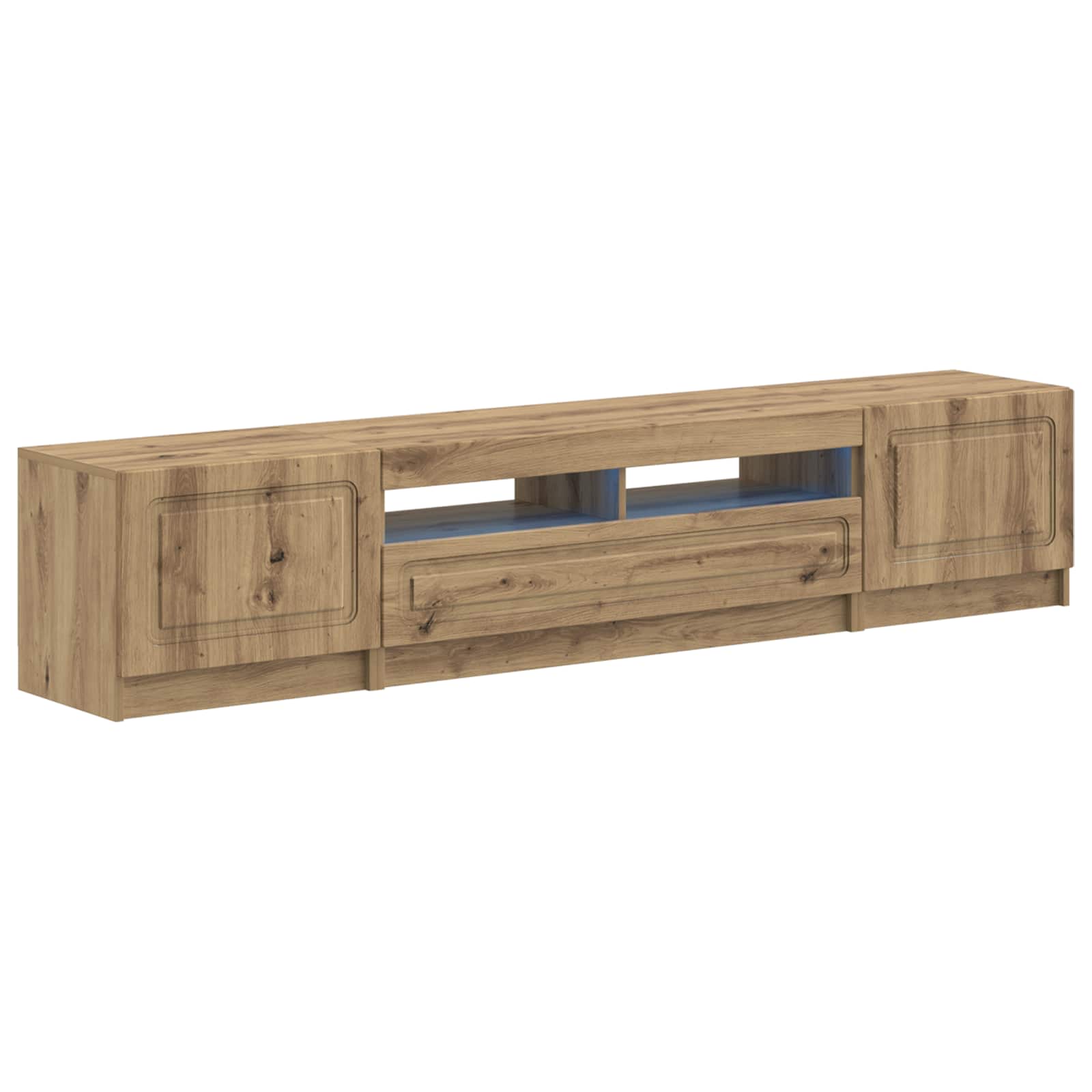 vidaXL 5-delige LED TV-kast Zwart Bewerkt hout