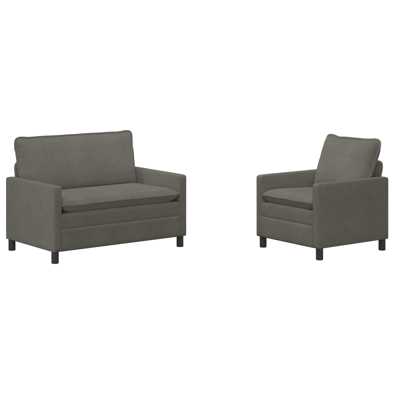 vidaXL Bankstel 2 pcs Lichtgrijs Stof