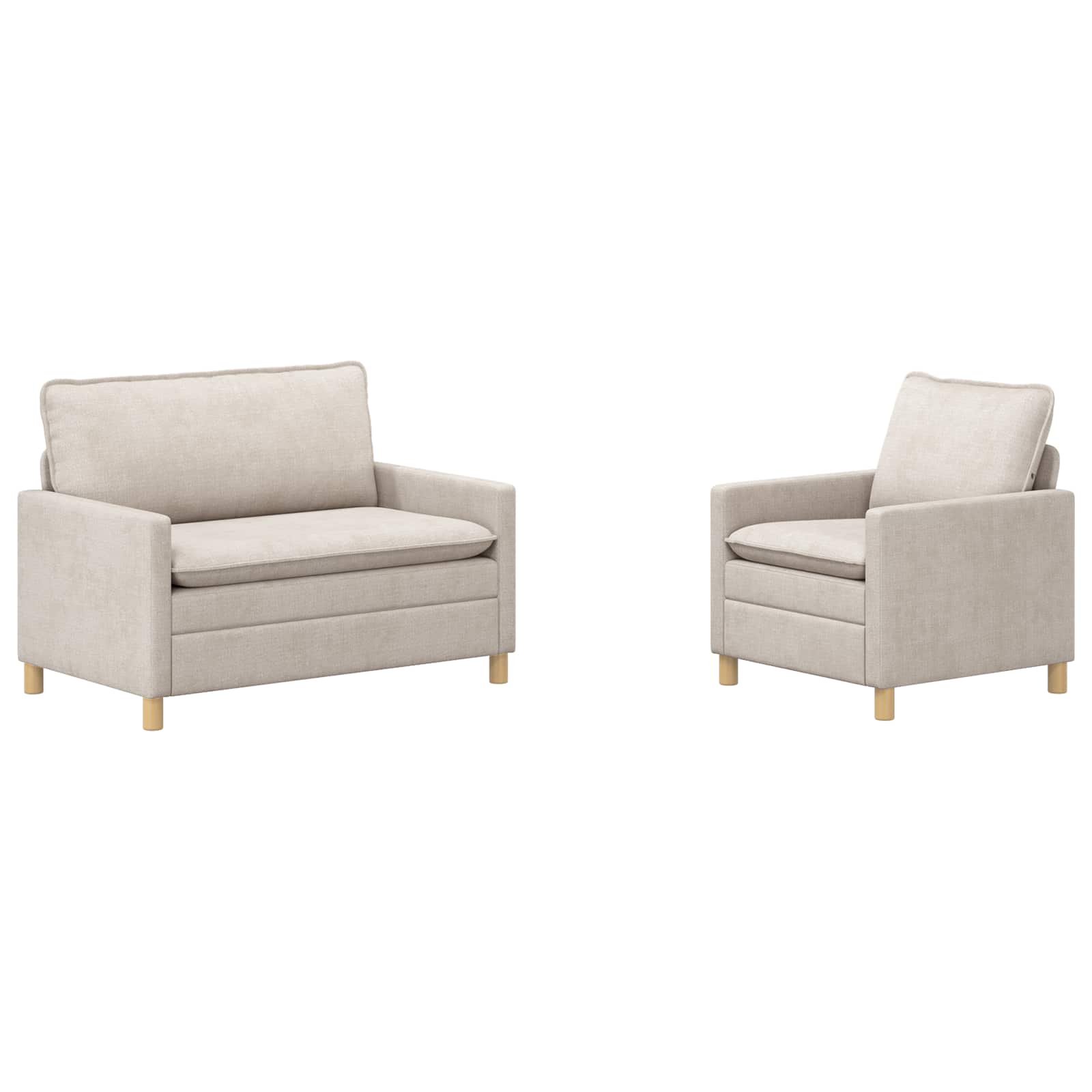 vidaXL Bankstel 2 pcs Crèmekleurig Polyester