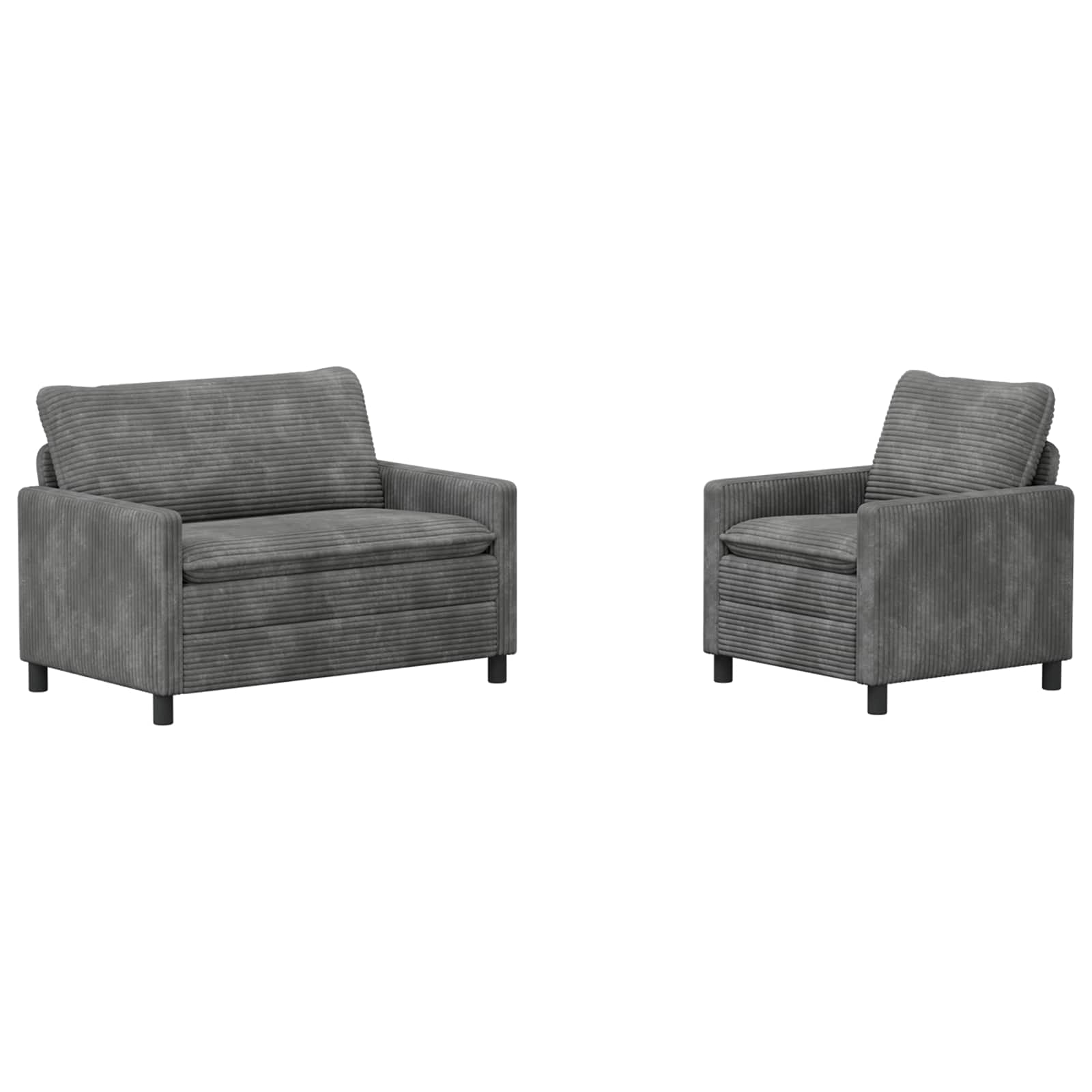vidaXL Bankstel 2 pcs Donkergrijs Polyester