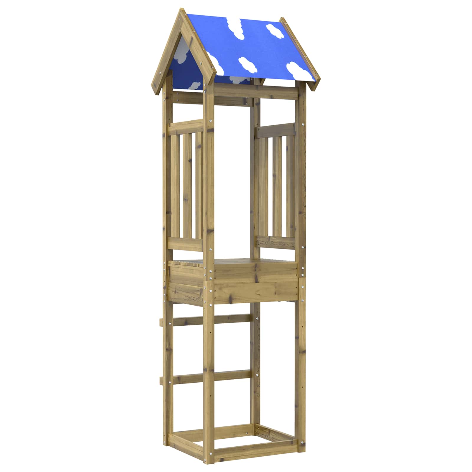 vidaXL Speeltoren Bruin 52,5 x 46,5 x 208 cm Massief grenenhout