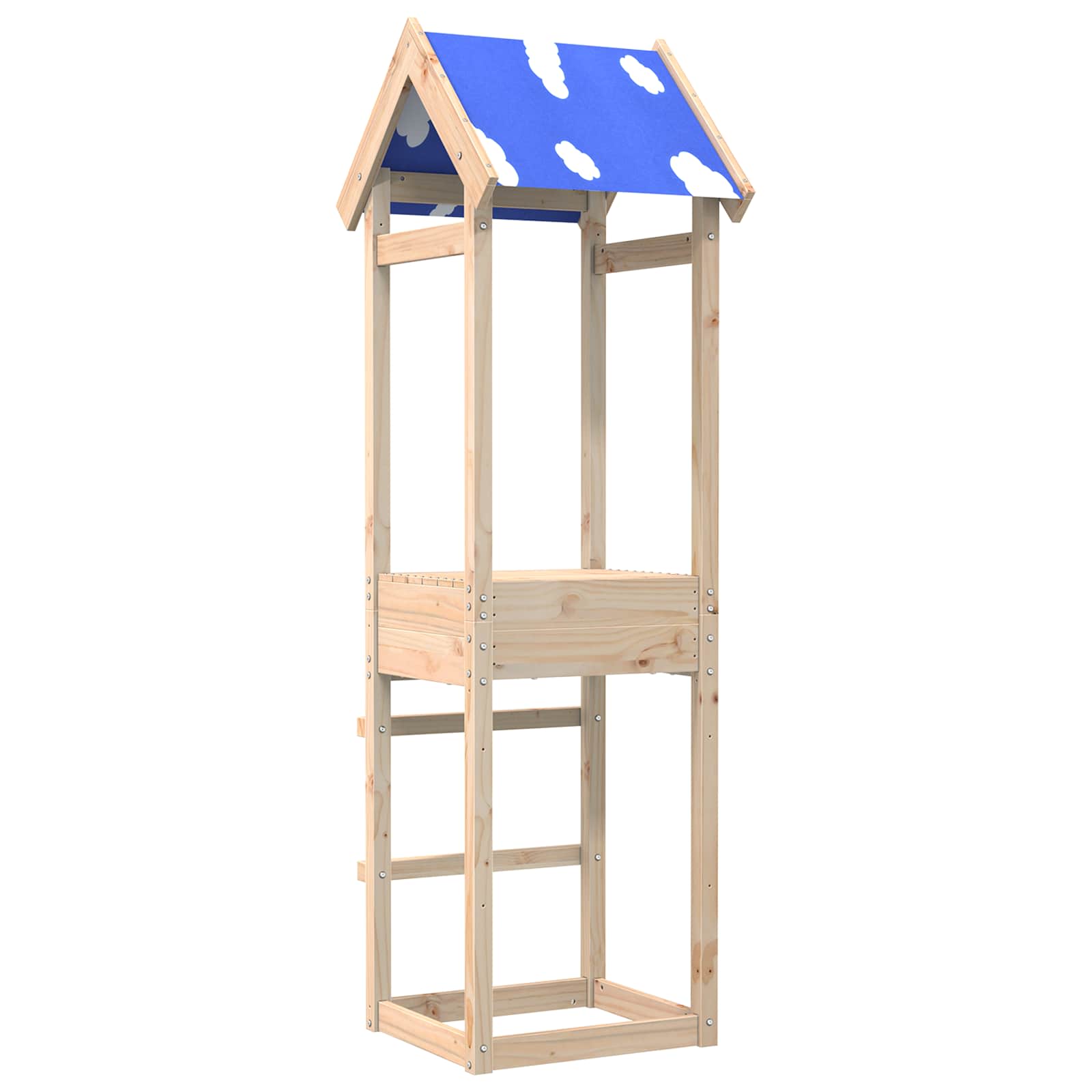 vidaXL Speeltoren Bruin 52,5 x 46,5 x 195 cm Massief grenenhout