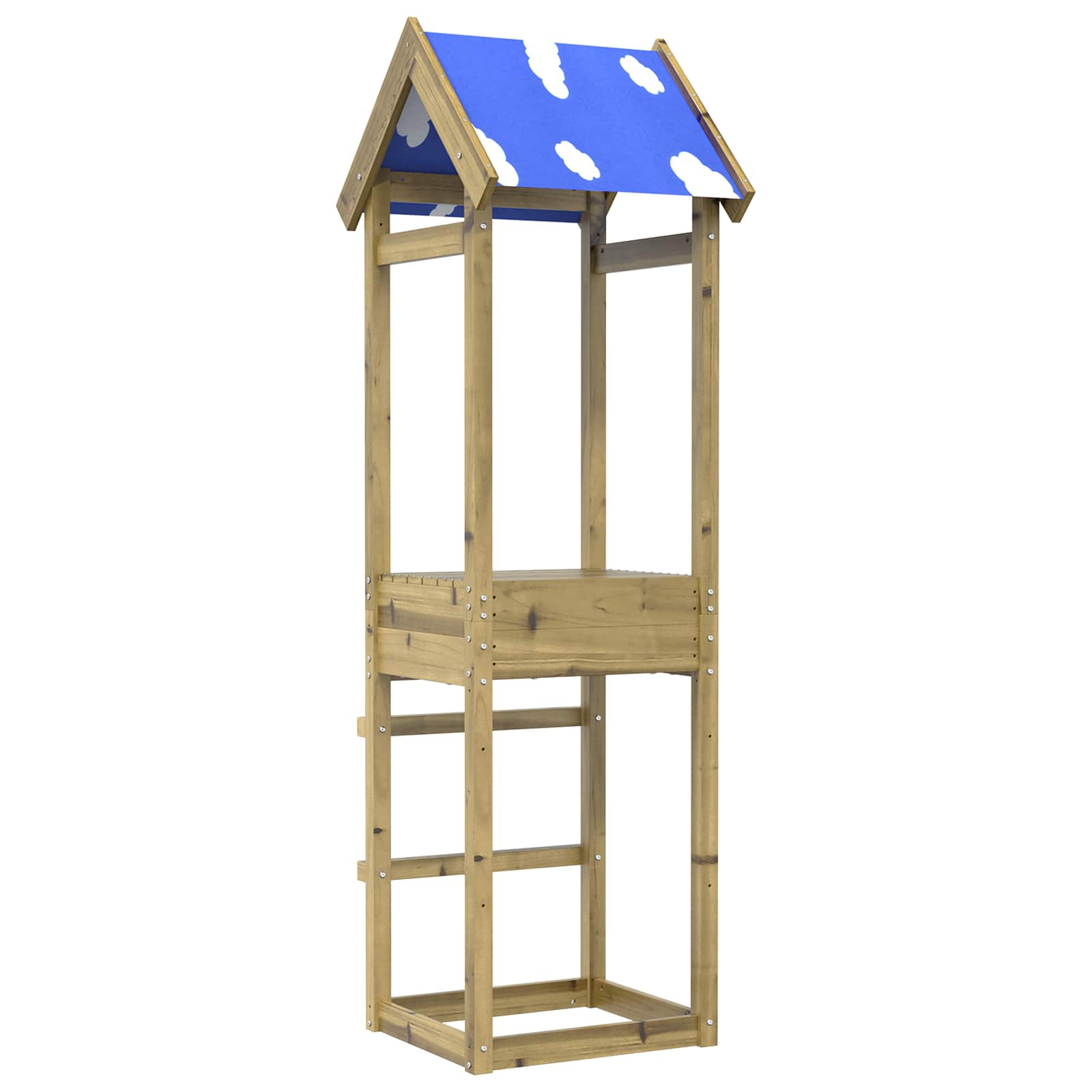vidaXL Speeltoren Bruin 52,5 x 46,5 x 195 cm Massief grenenhout