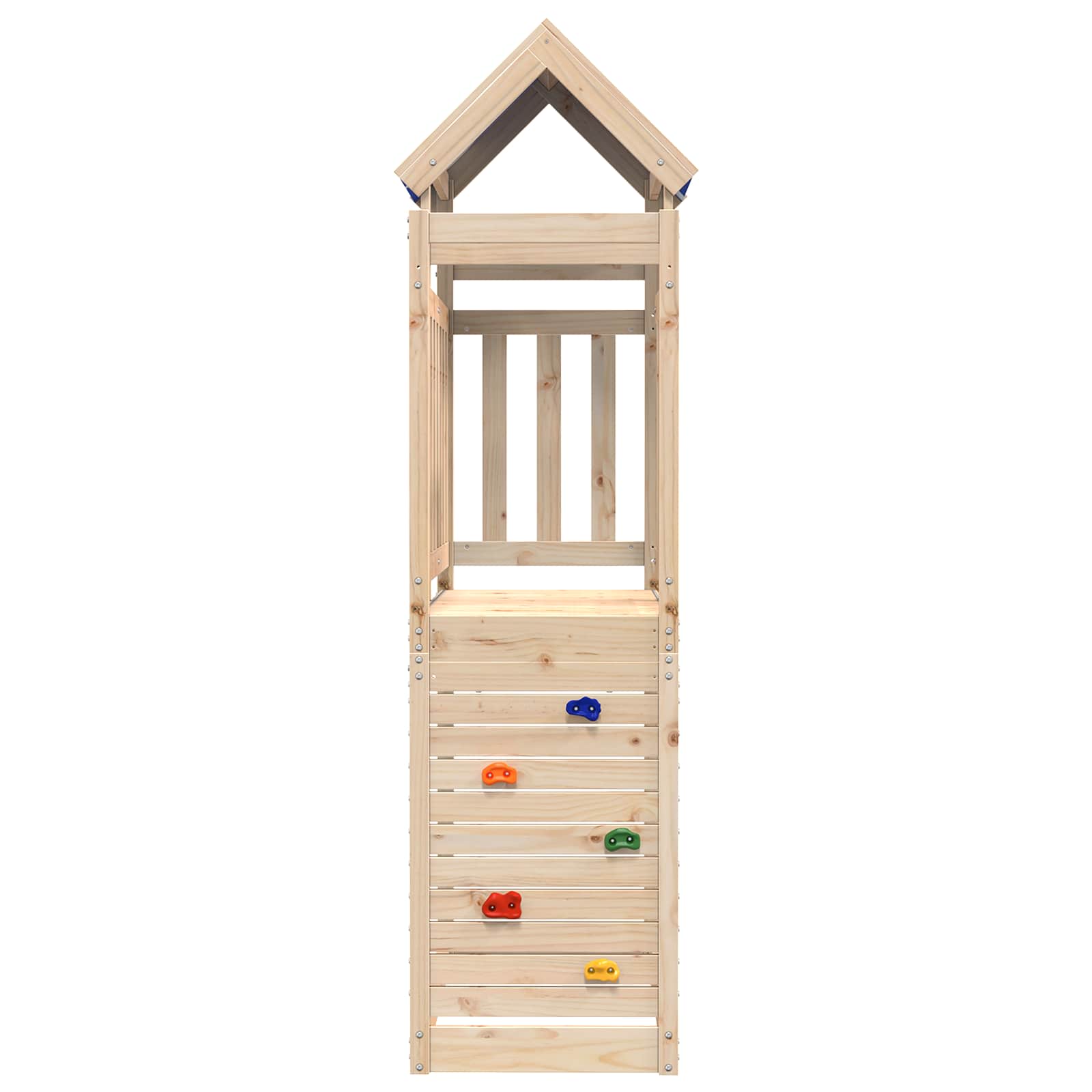 vidaXL Speeltoren Bruin 110,5 x 52,5 x 215 cm Massief grenenhout