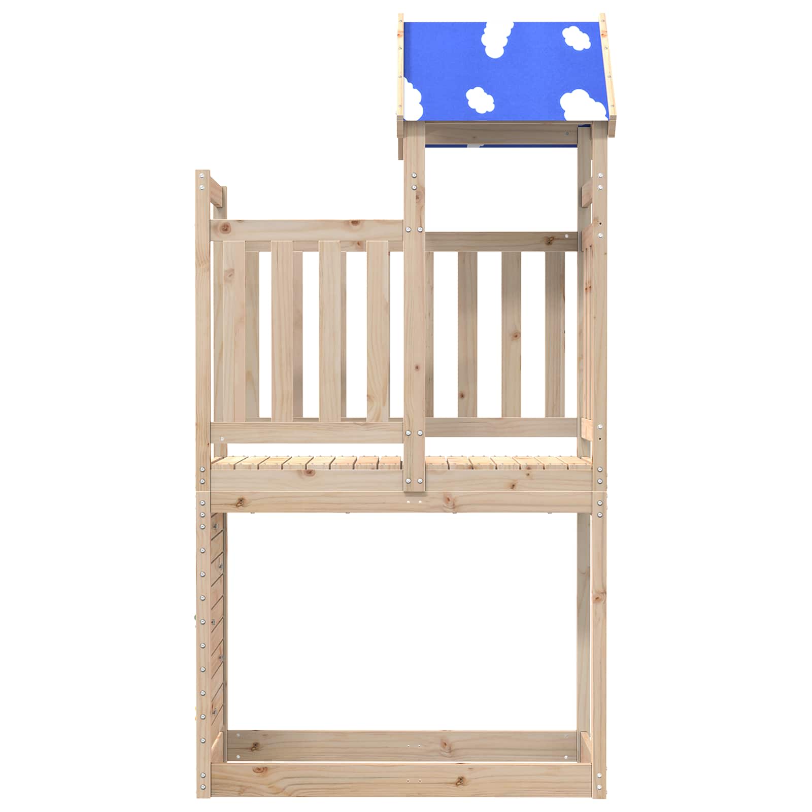 vidaXL Speeltoren Bruin 110,5 x 52,5 x 215 cm Massief grenenhout