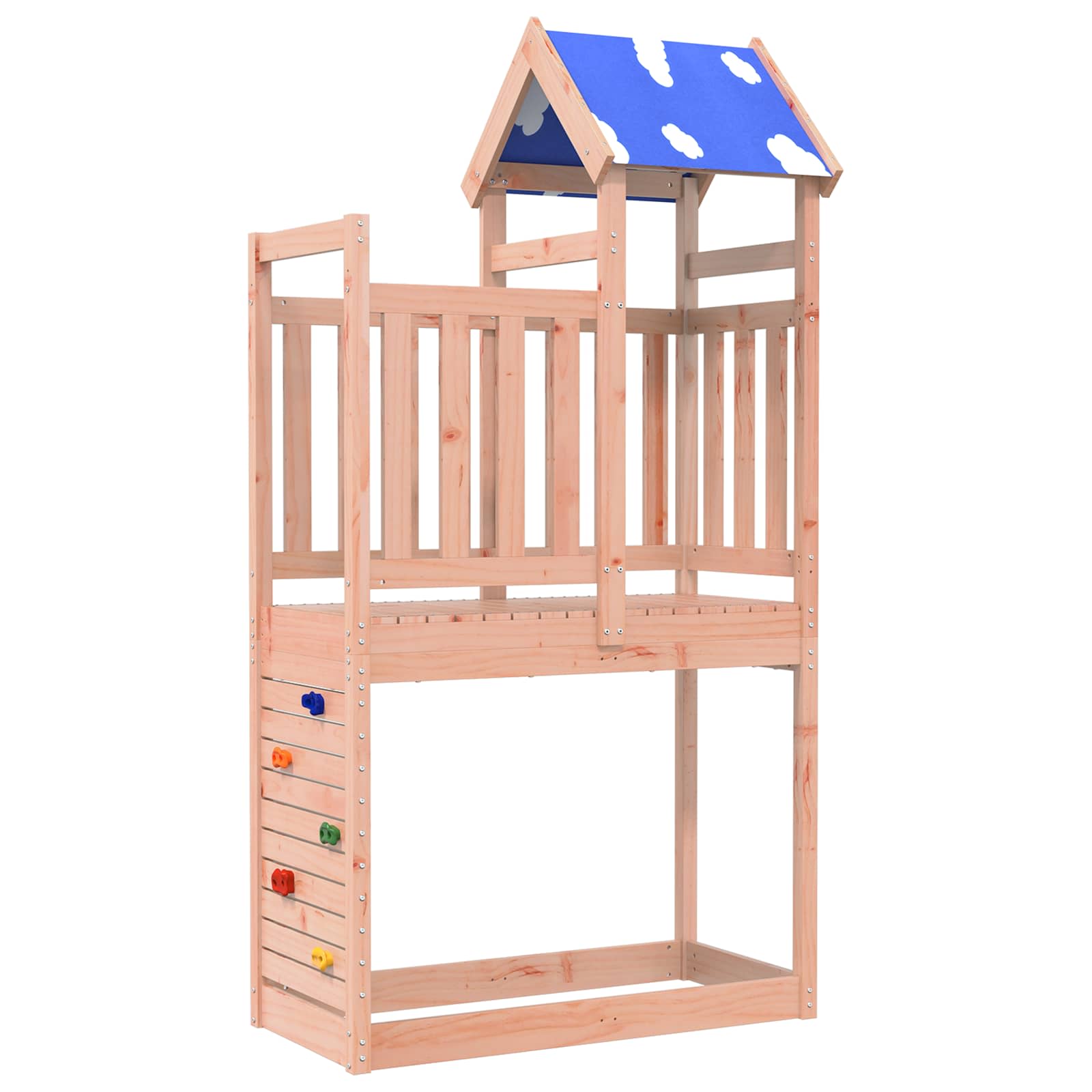 vidaXL Speeltoren Bruin 110,5 x 52,5 x 215 cm Massief grenenhout