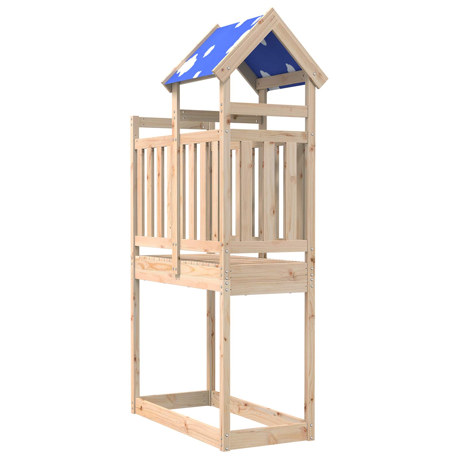 vidaXL Speeltoren Bruin 52,5 x 110,5 x 215 cm Massief grenenhout