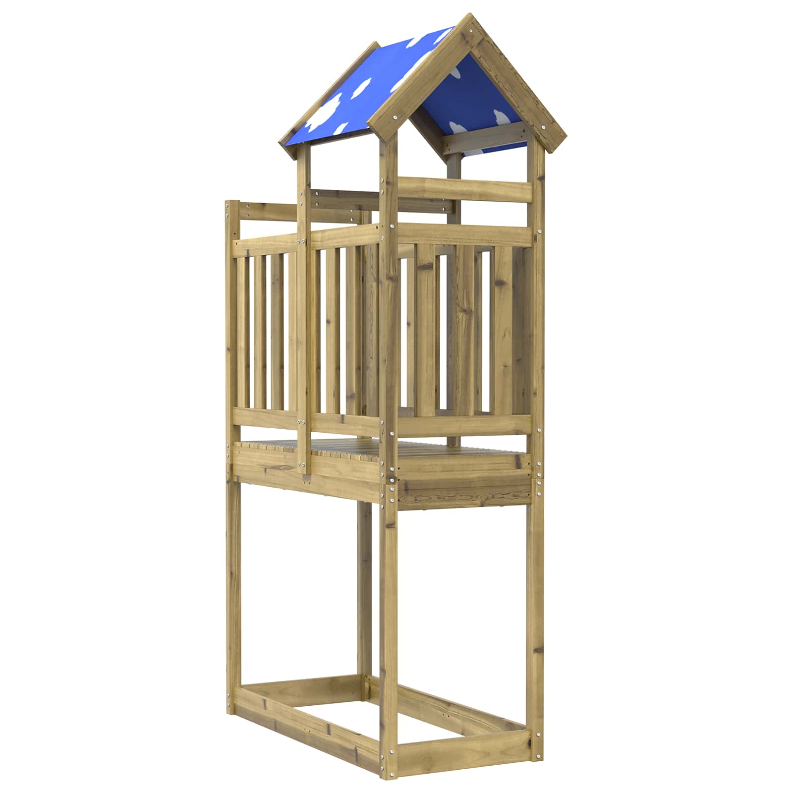 vidaXL Speeltoren Bruin 52,5 x 110,5 x 215 cm Massief grenenhout