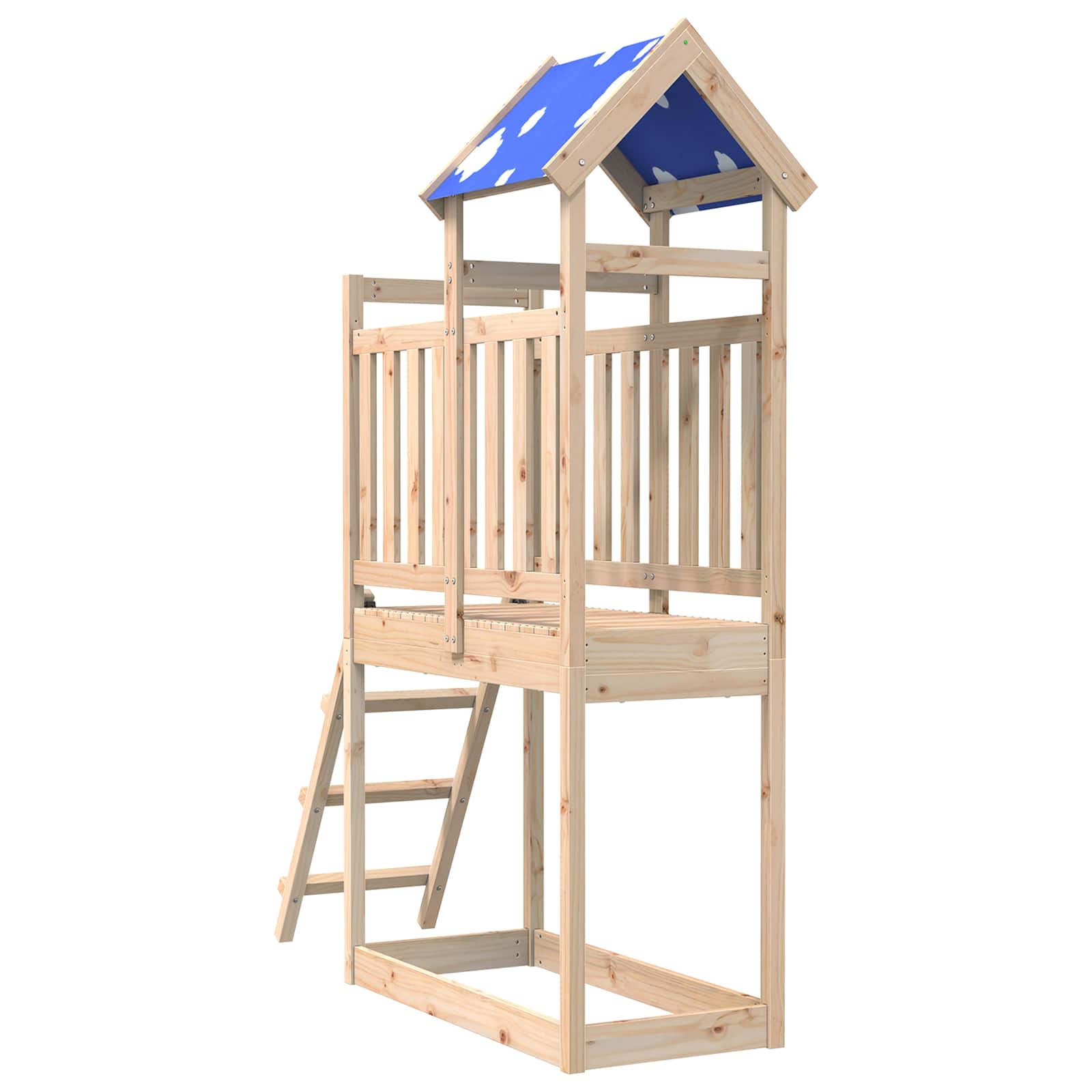 vidaXL Speeltoren Bruin 52,5 x 110,5 x 215 cm Massief grenenhout