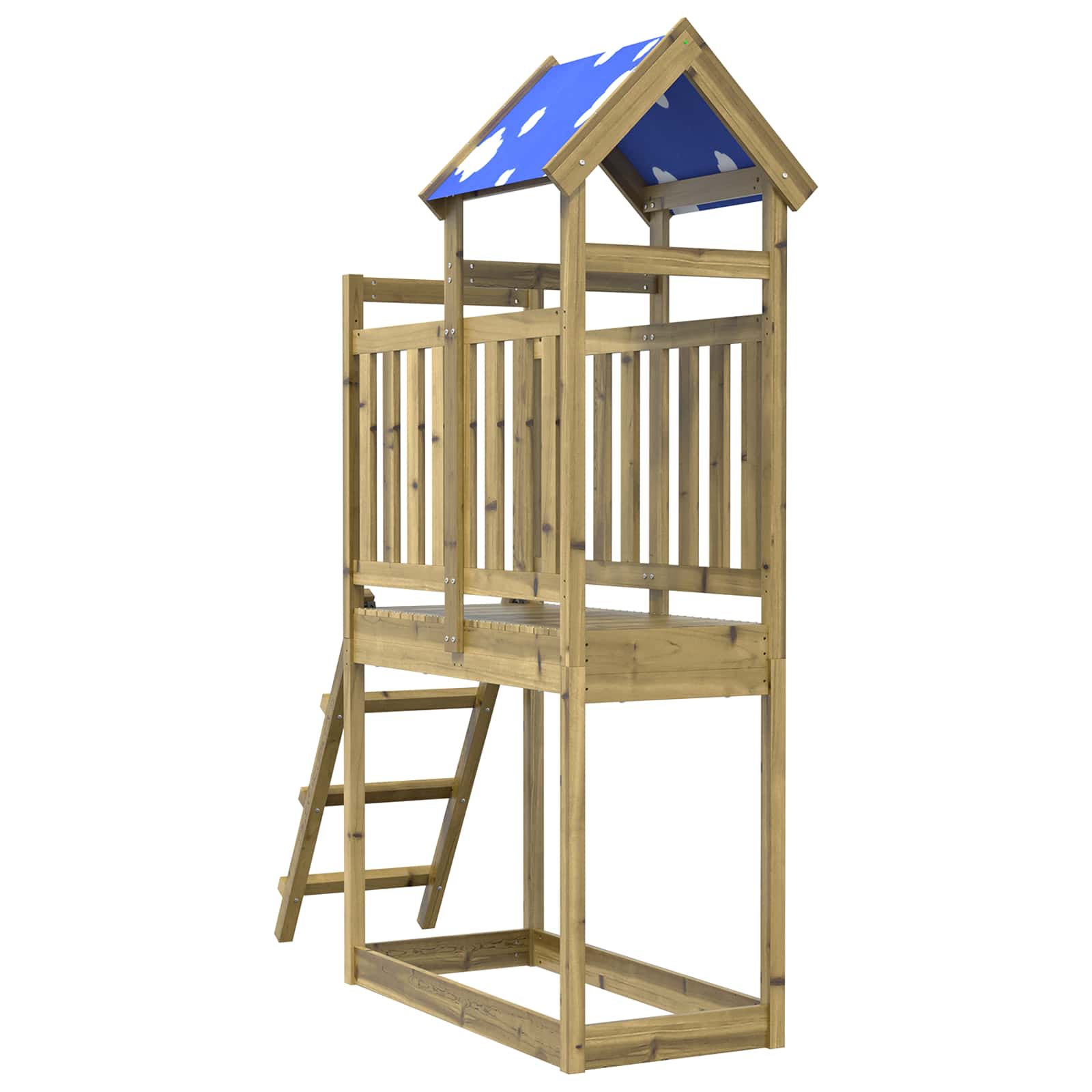 vidaXL Speeltoren Bruin 52,5 x 110,5 x 215 cm Massief grenenhout