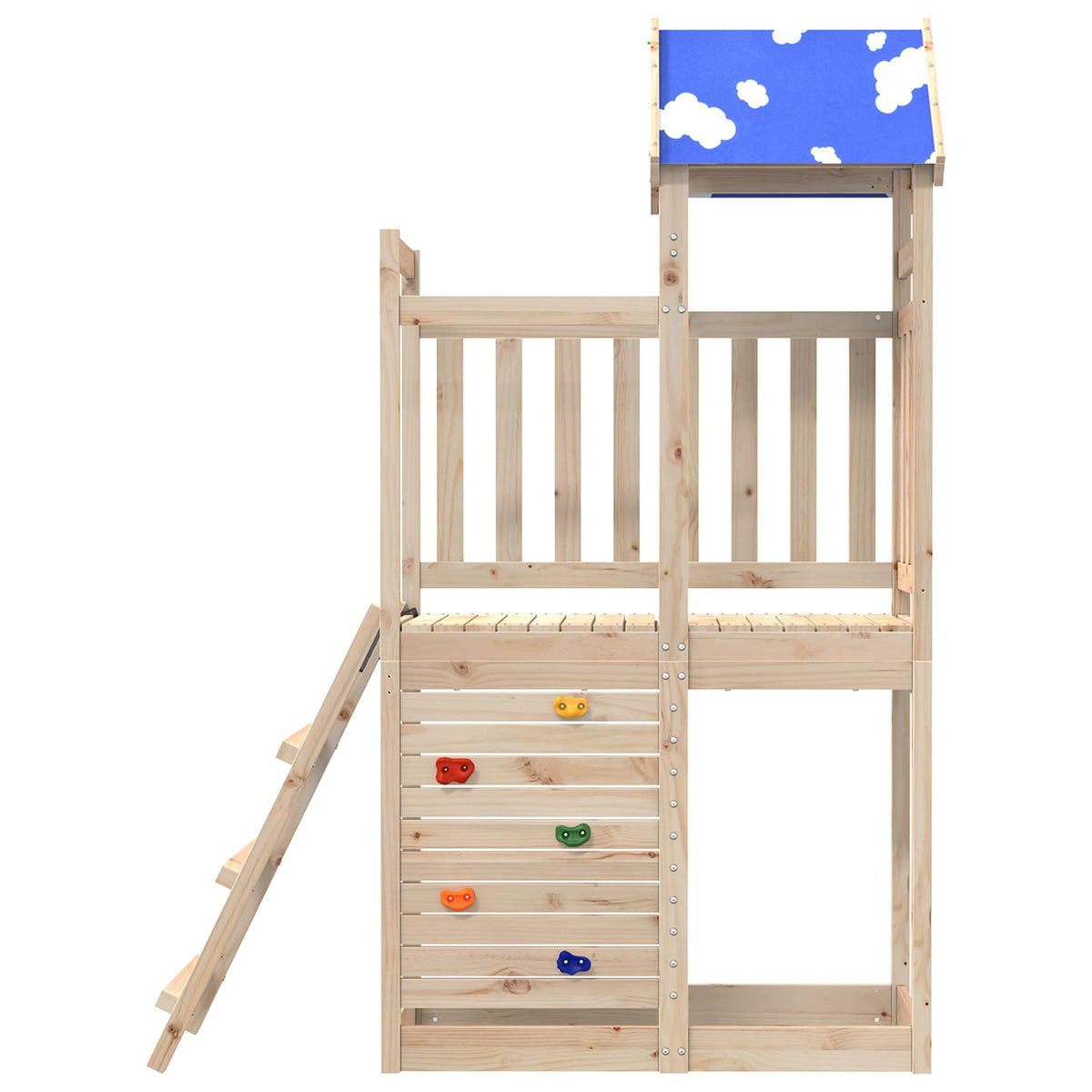 vidaXL Speeltoren Bruin 110,5 x 52,5 x 215cm Massief grenenhout