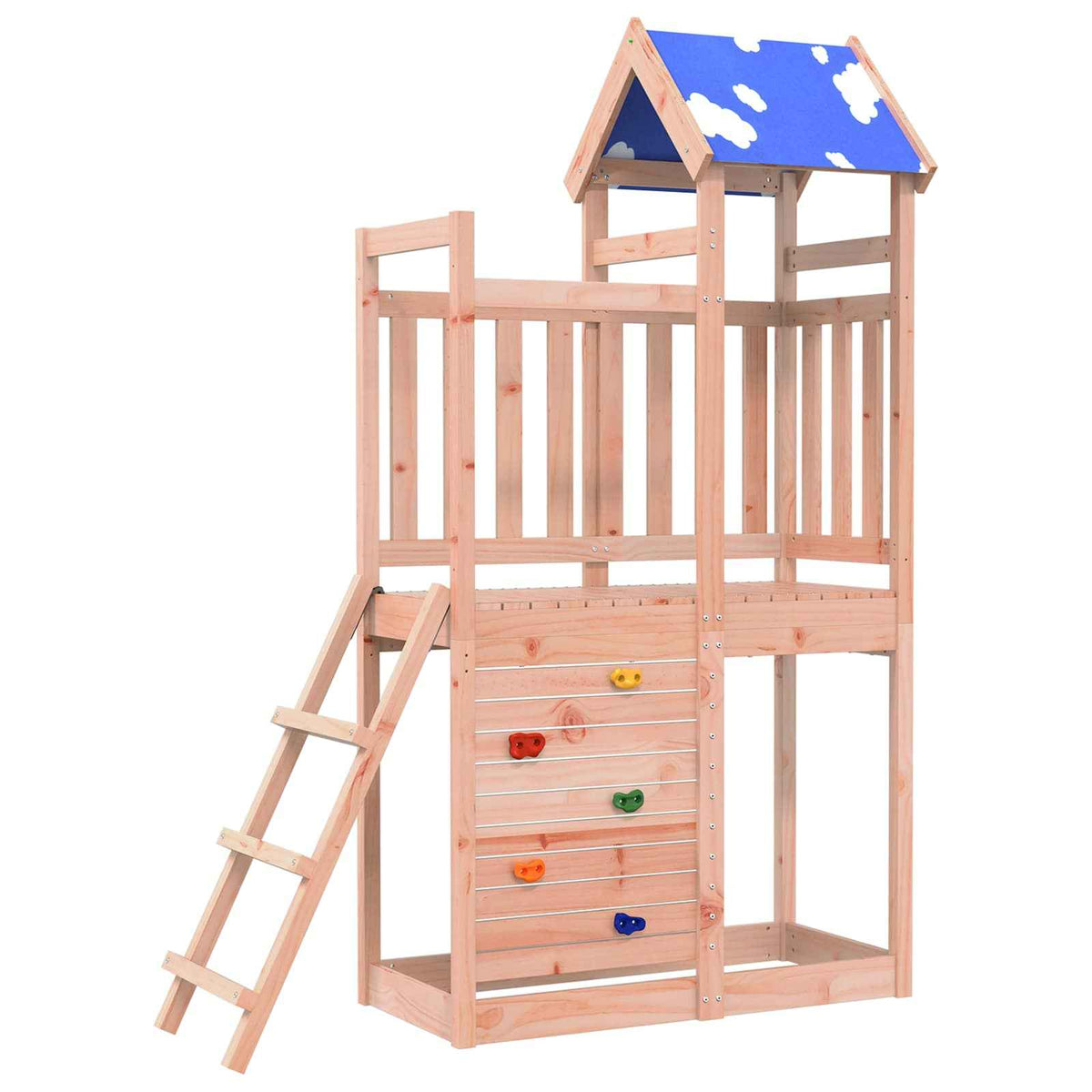 vidaXL Speeltoren Bruin 110,5 x 52,5 x 215cm Massief grenenhout