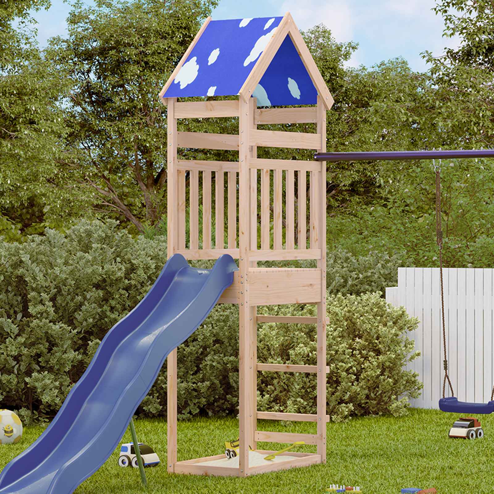 vidaXL Speeltoren Bruin 52,5 x 85 x 265 cm Massief grenenhout