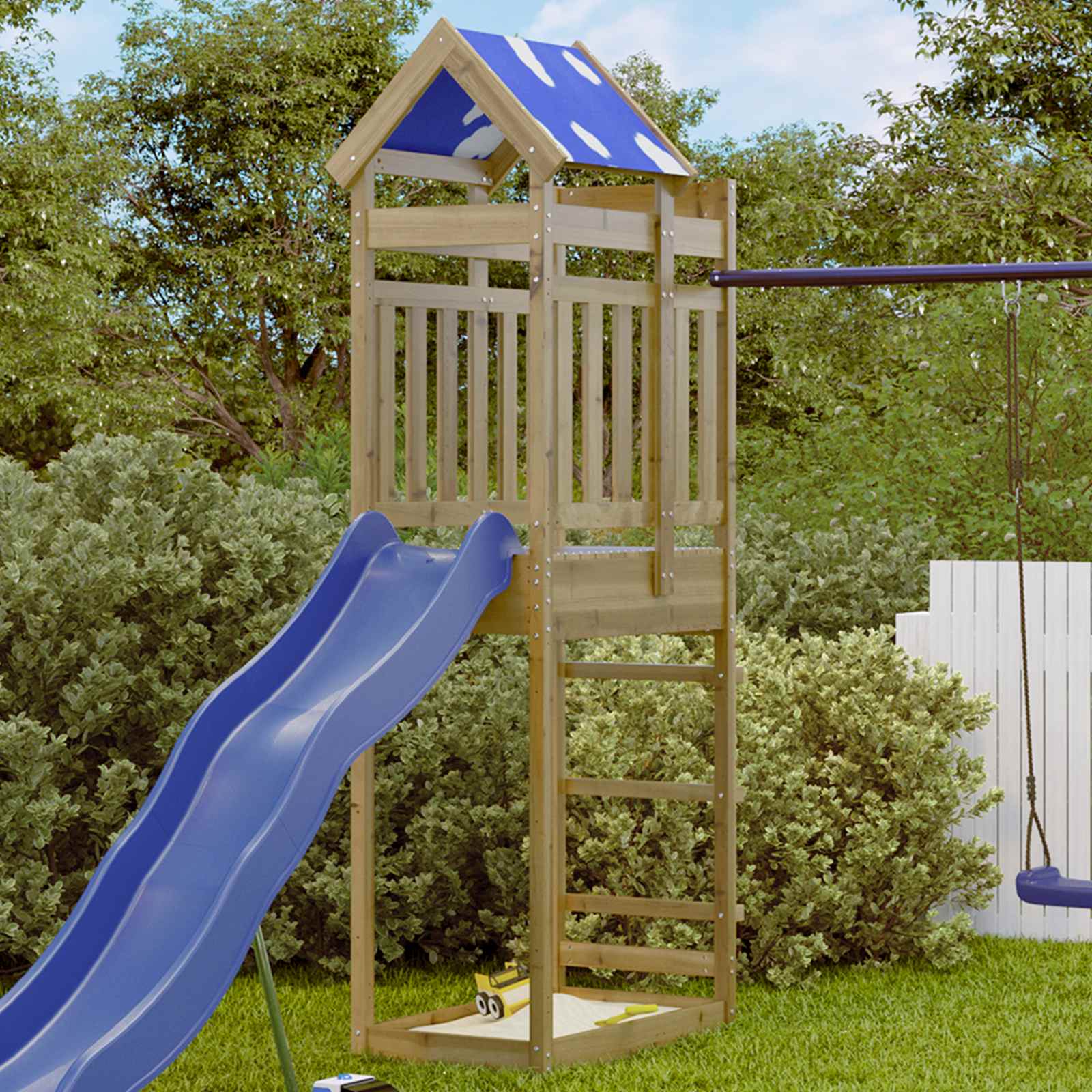 vidaXL Speeltoren Bruin 52,5 x 85 x 239 cm Massief grenenhout